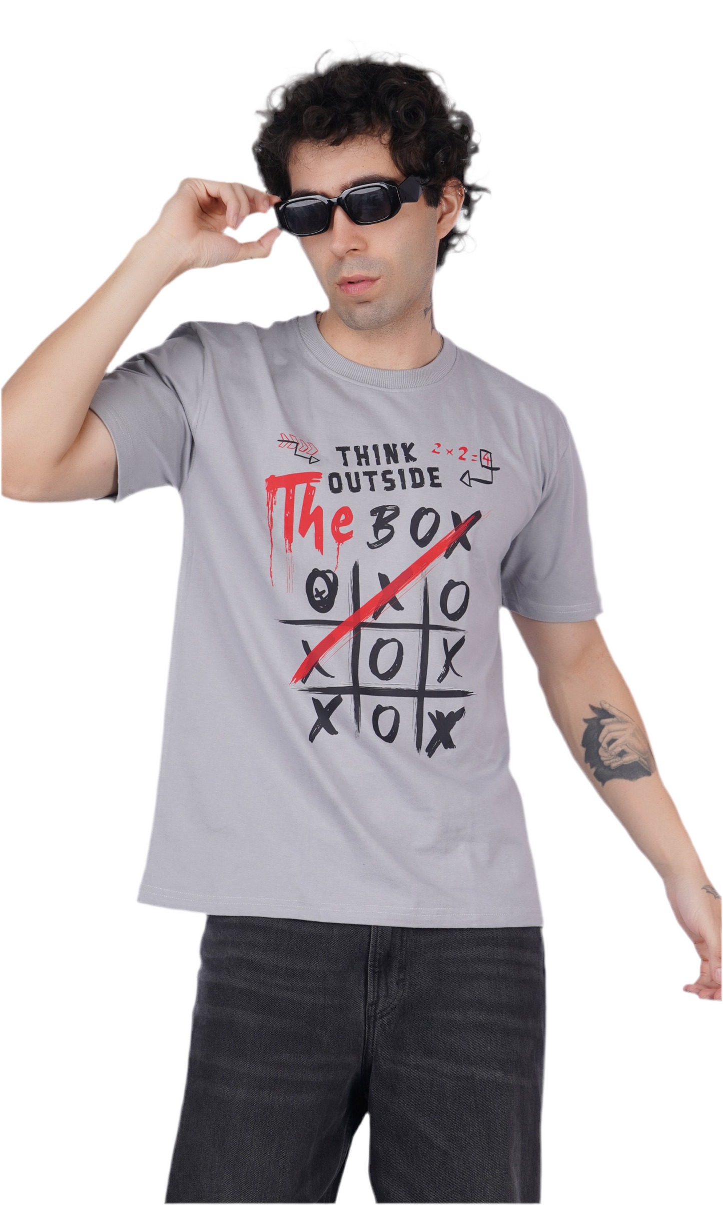 Outside The Box Gray Oversize T-shirt