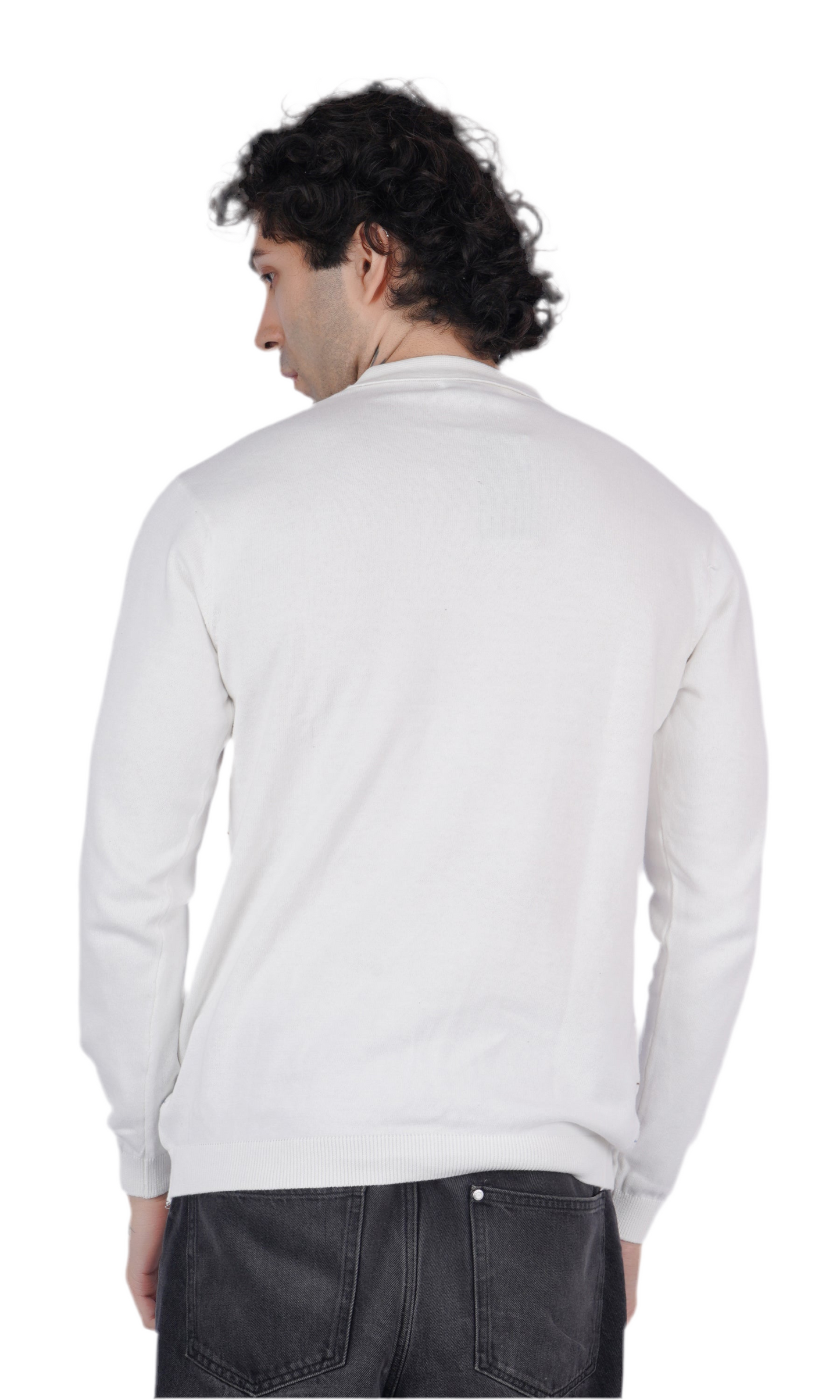White Texture Knitted Shirt
