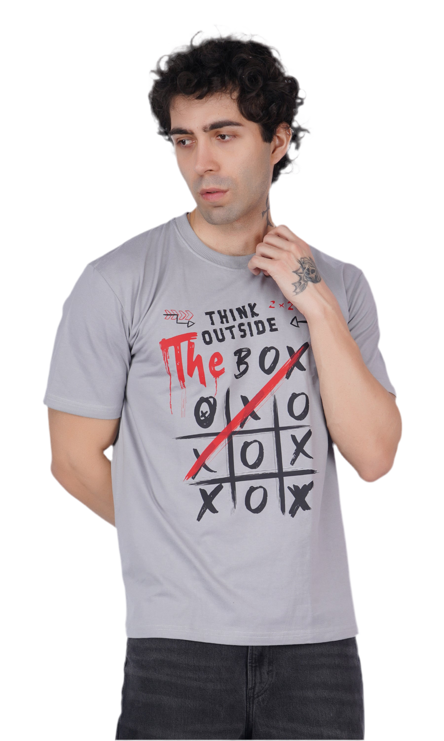Outside The Box Gray Oversize T-shirt