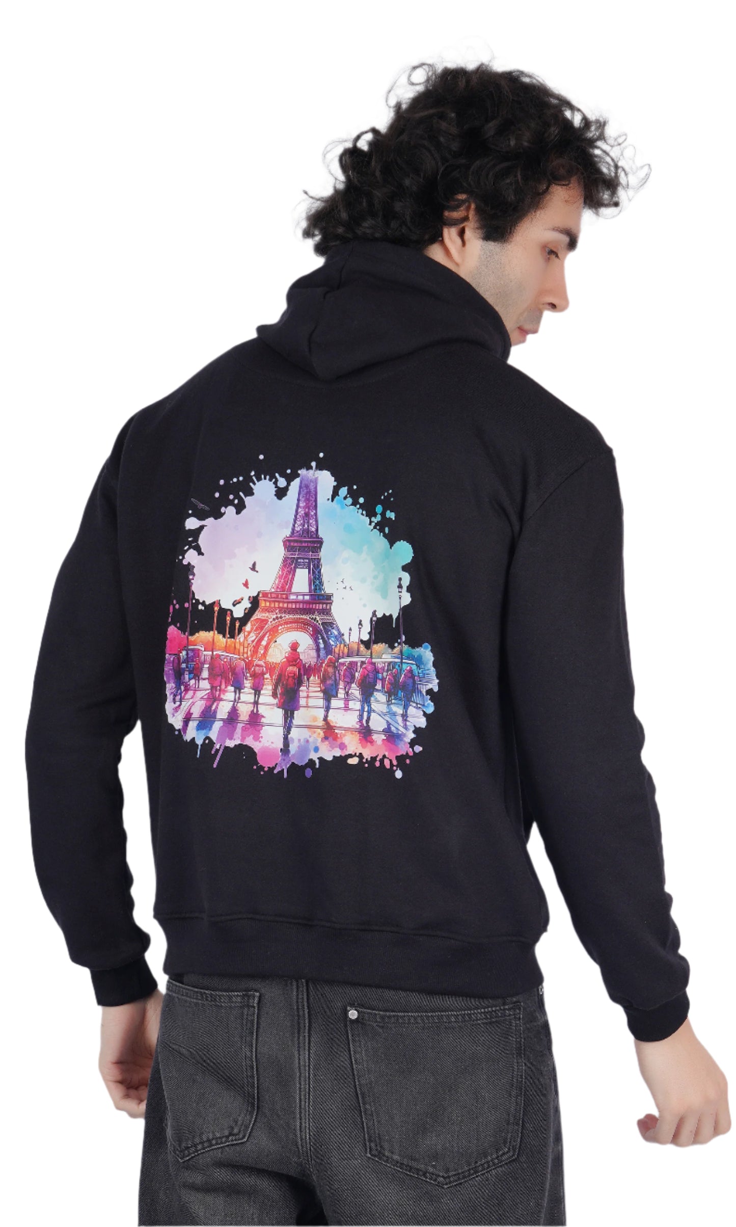 Paris Black Oversize Hoodie