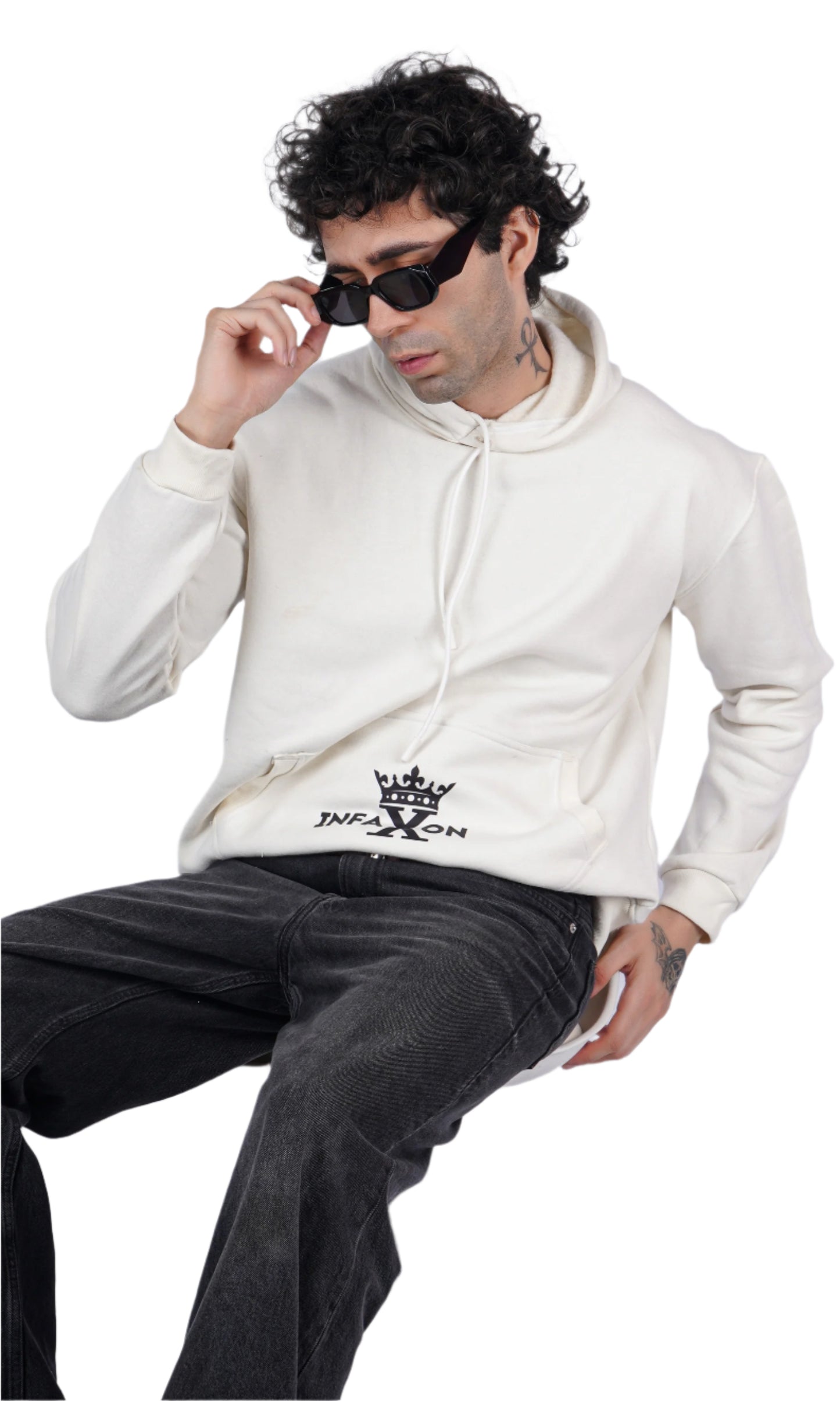 Cherry blossom white oversize hoodie