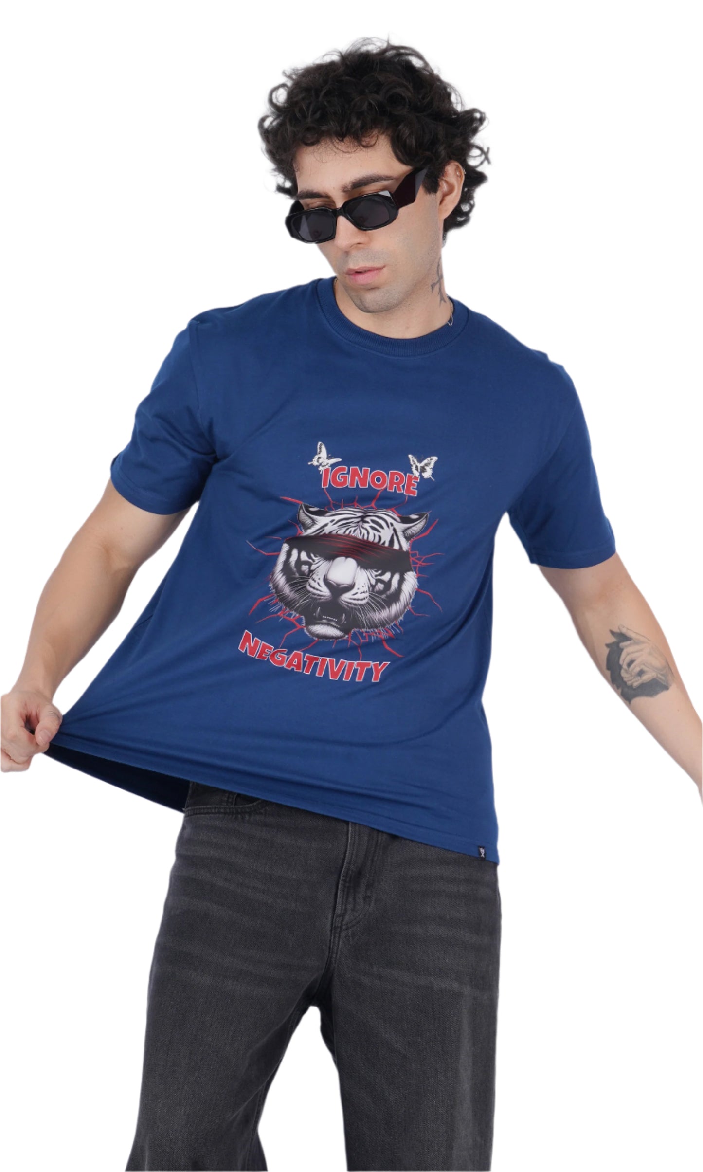 Ignore Negativity Blue Oversize T-shirt