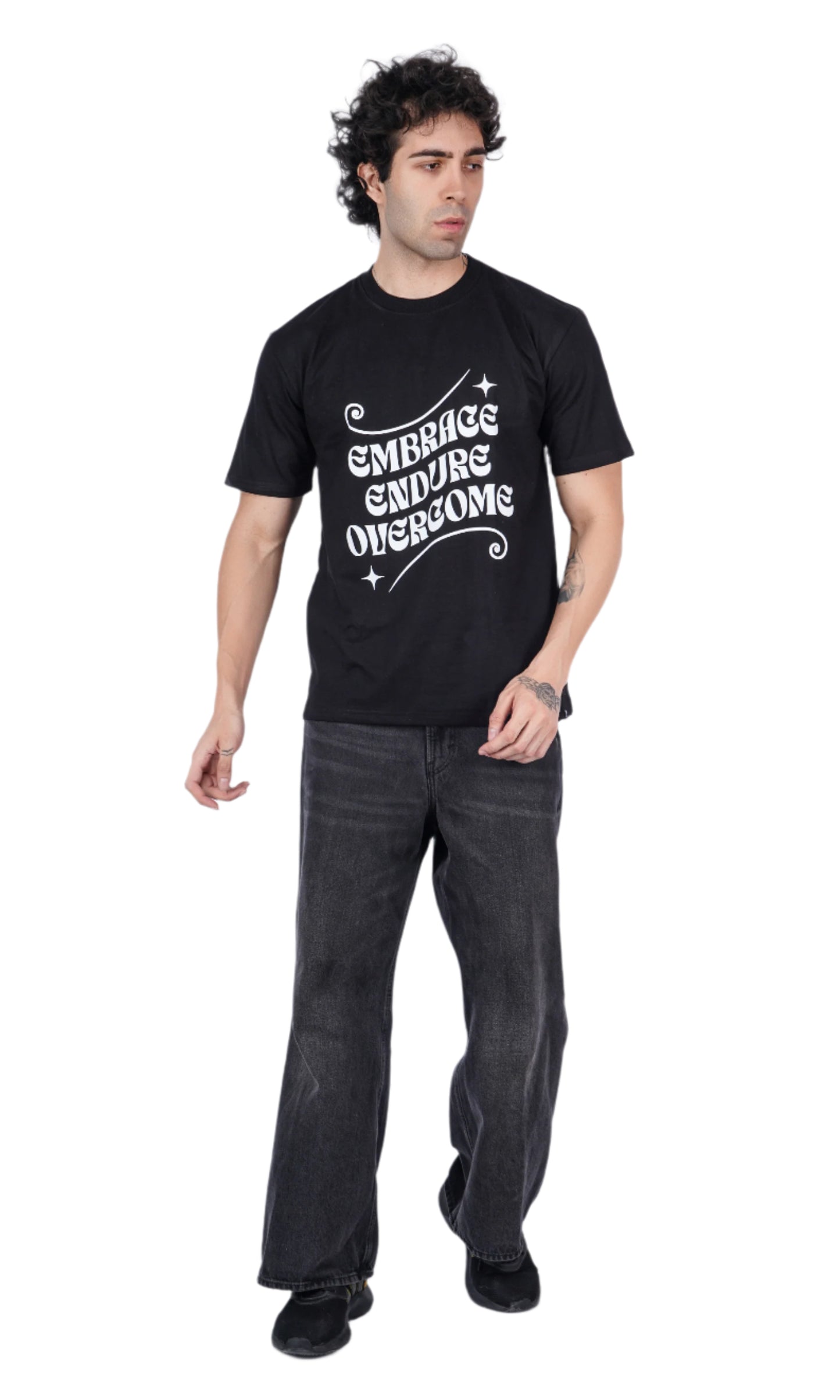 Overcome Black Oversize T-shirt