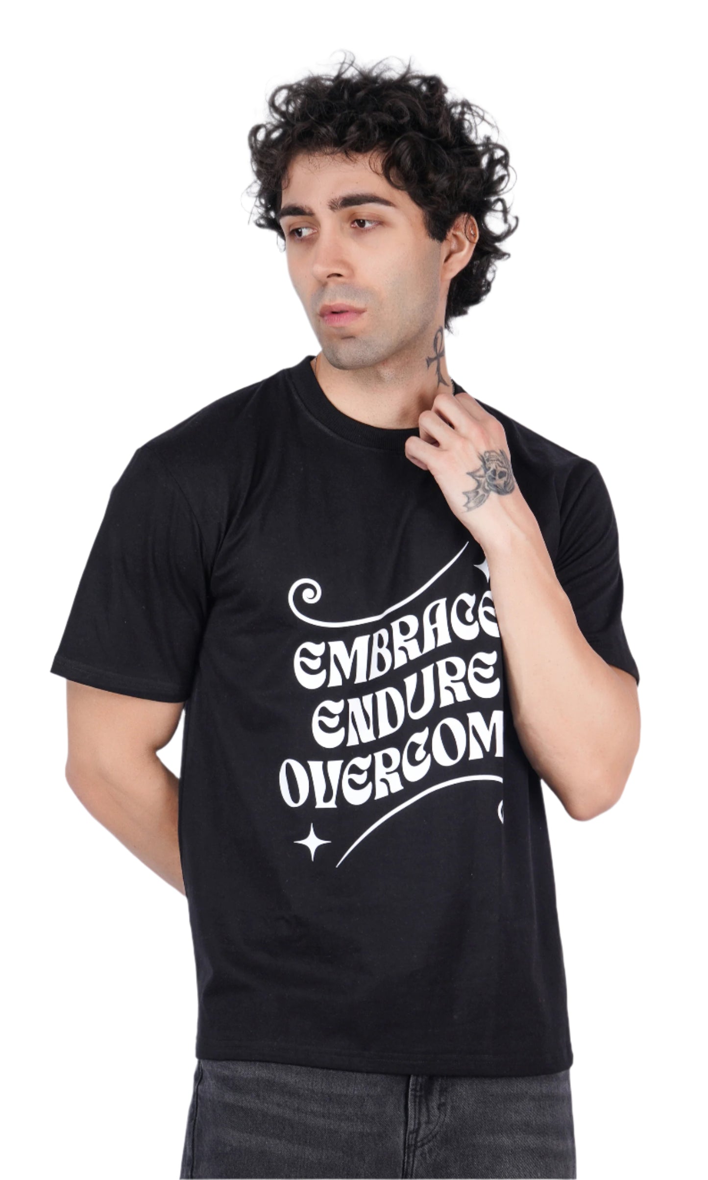 Overcome Black Oversize T-shirt