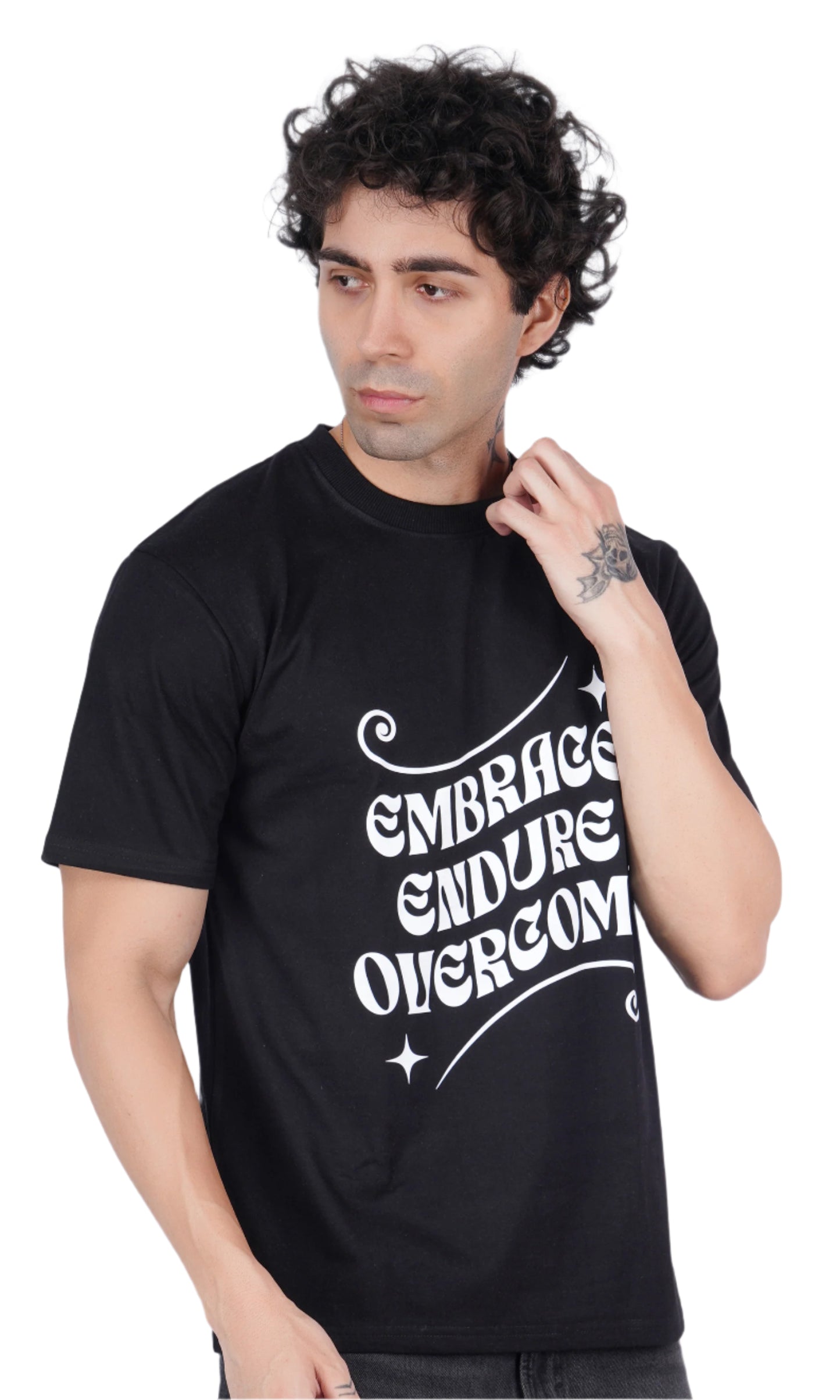 Overcome Black Oversize T-shirt