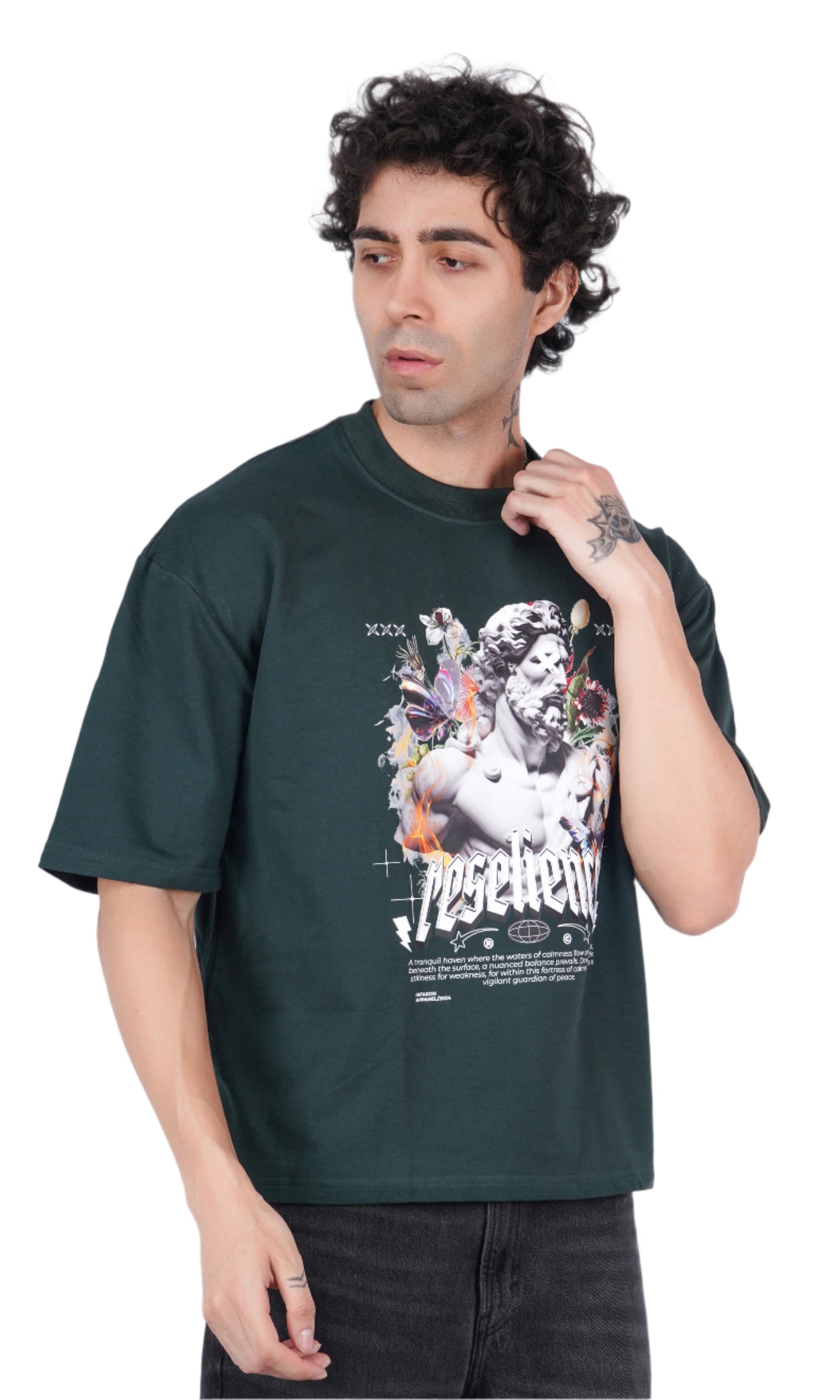 Reselience Dark Green Oversize T-shirt