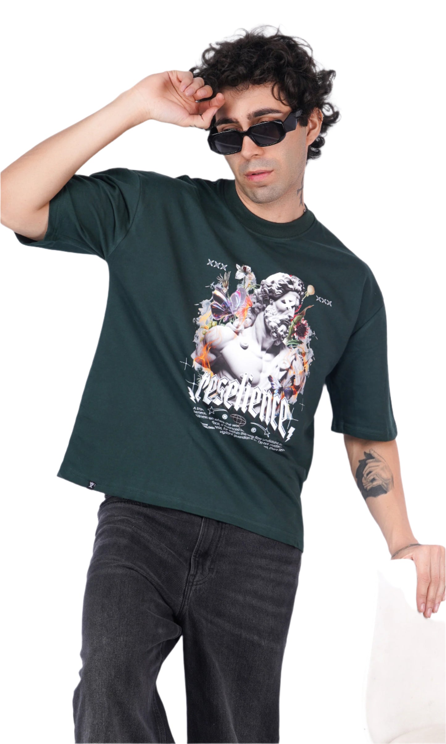Reselience Dark Green Oversize T-shirt