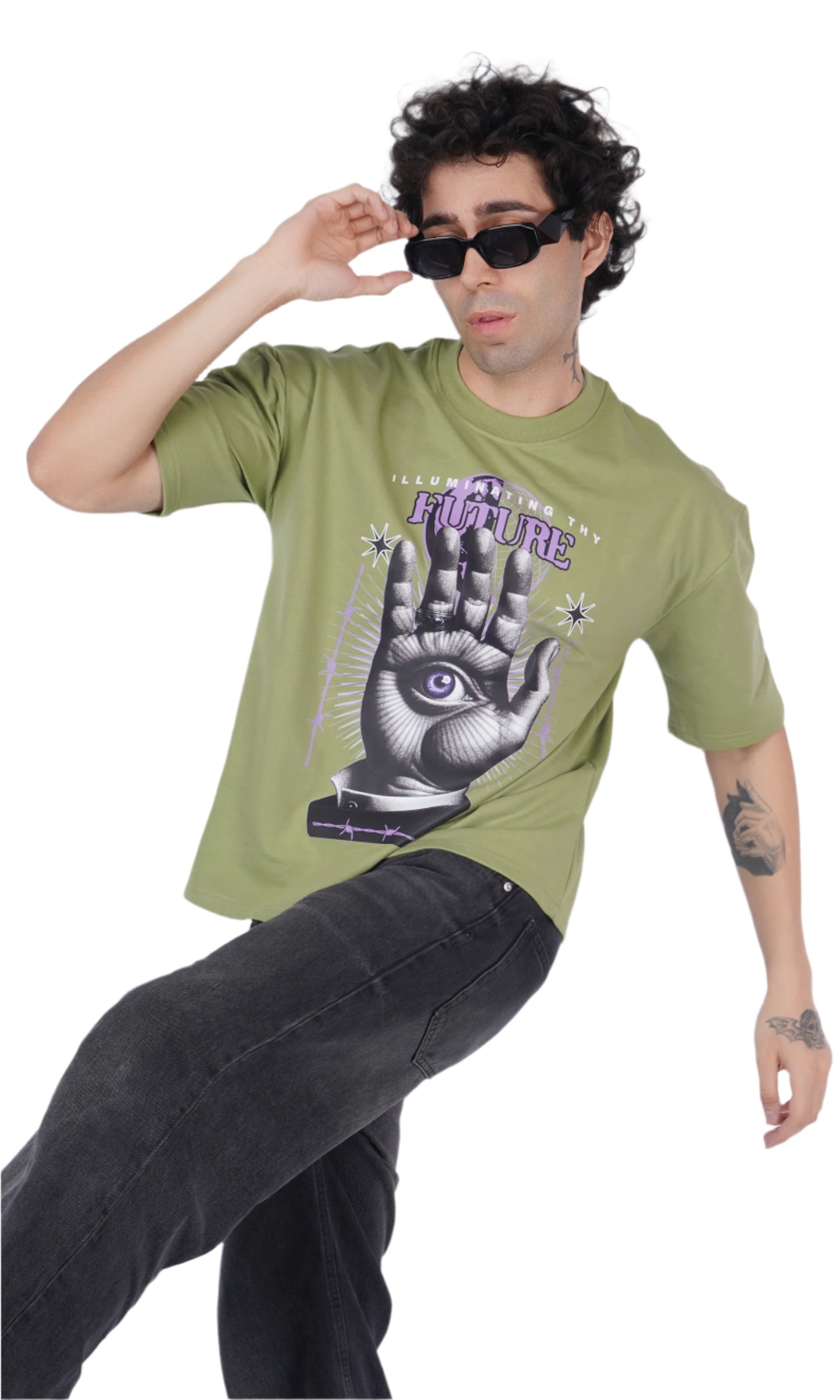 Illuminating Light Green Oversize T-shirt