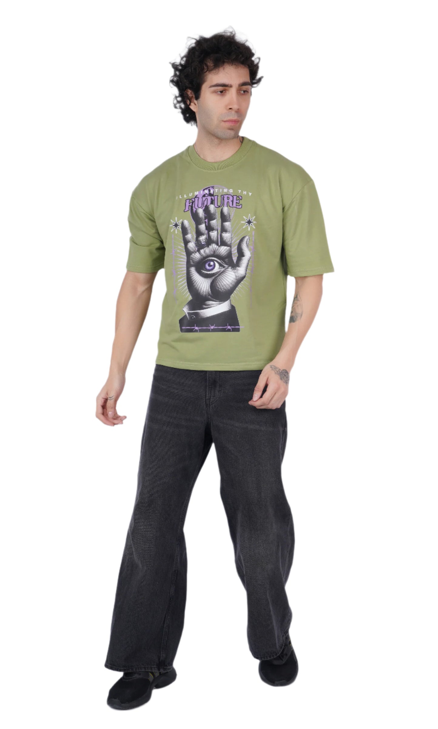 Illuminating Light Green Oversize T-shirt