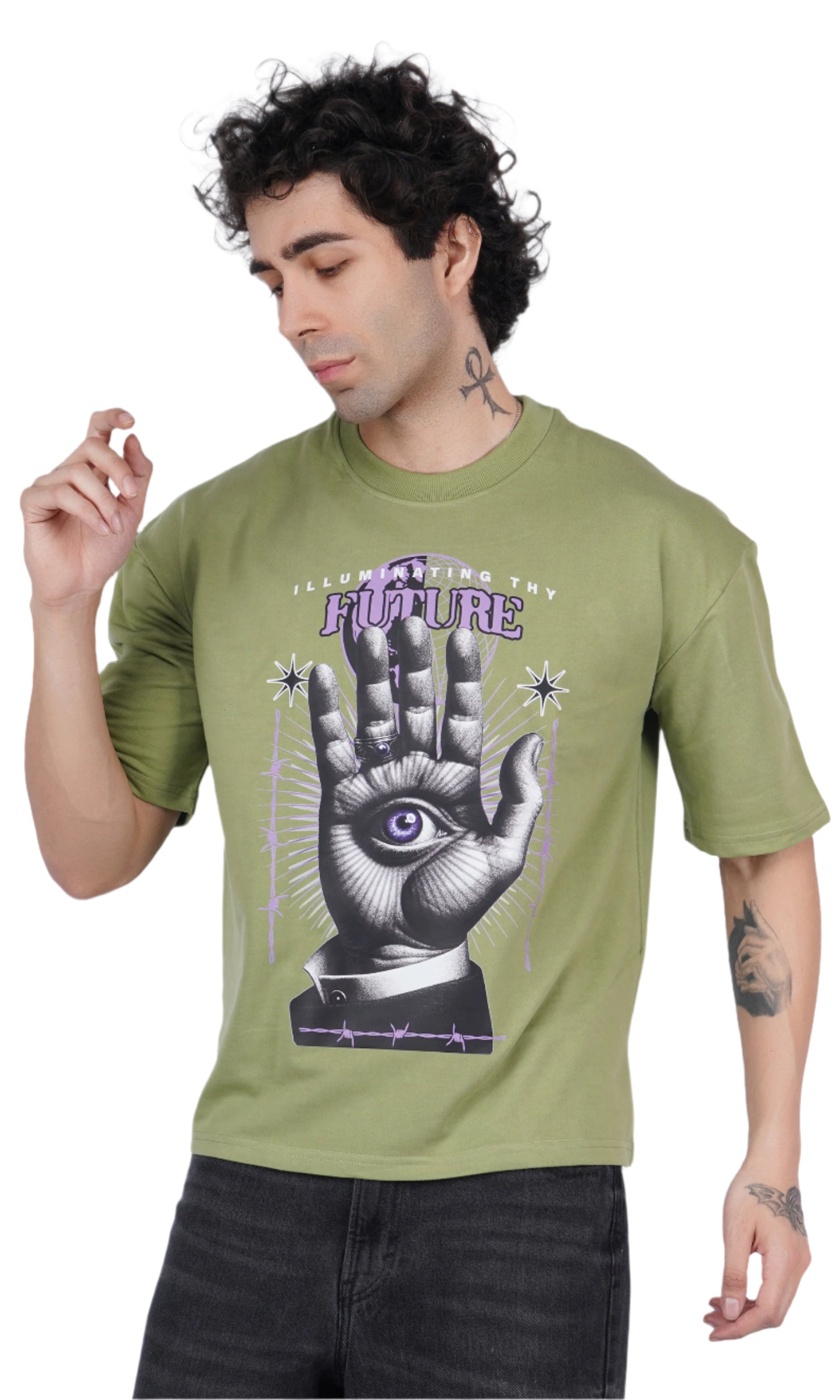 Illuminating Light Green Oversize T-shirt