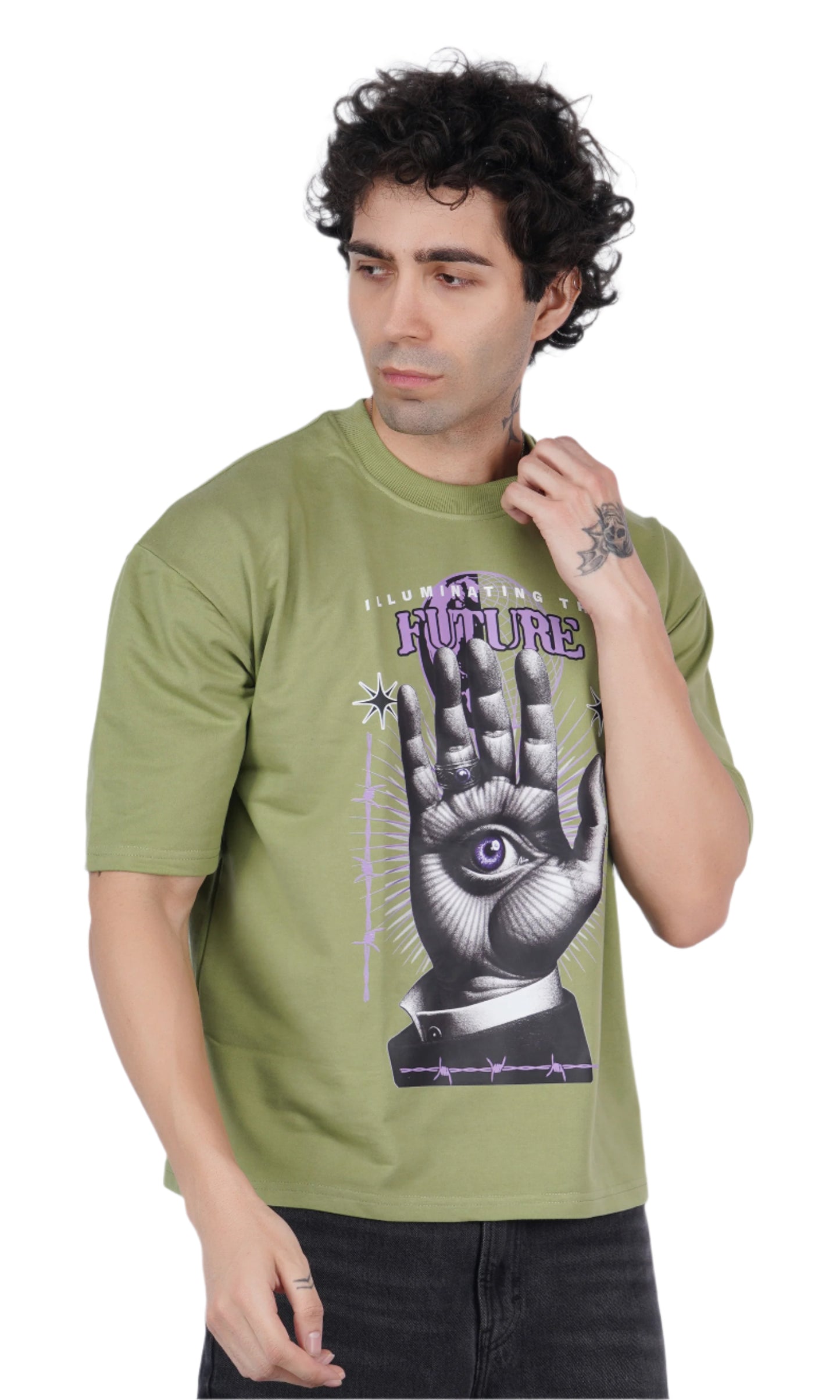 Illuminating Light Green Oversize T-shirt