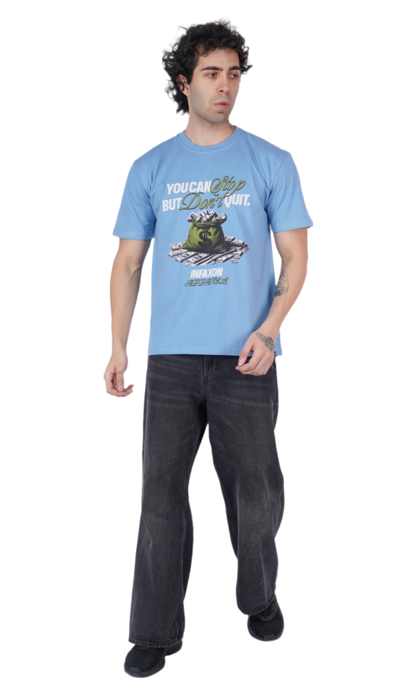 Don't Quit Sky Blue Oversize T-shirt