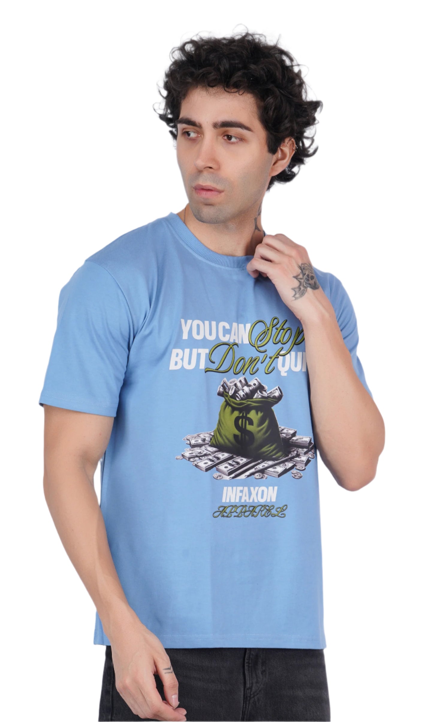 Don't Quit Sky Blue Oversize T-shirt