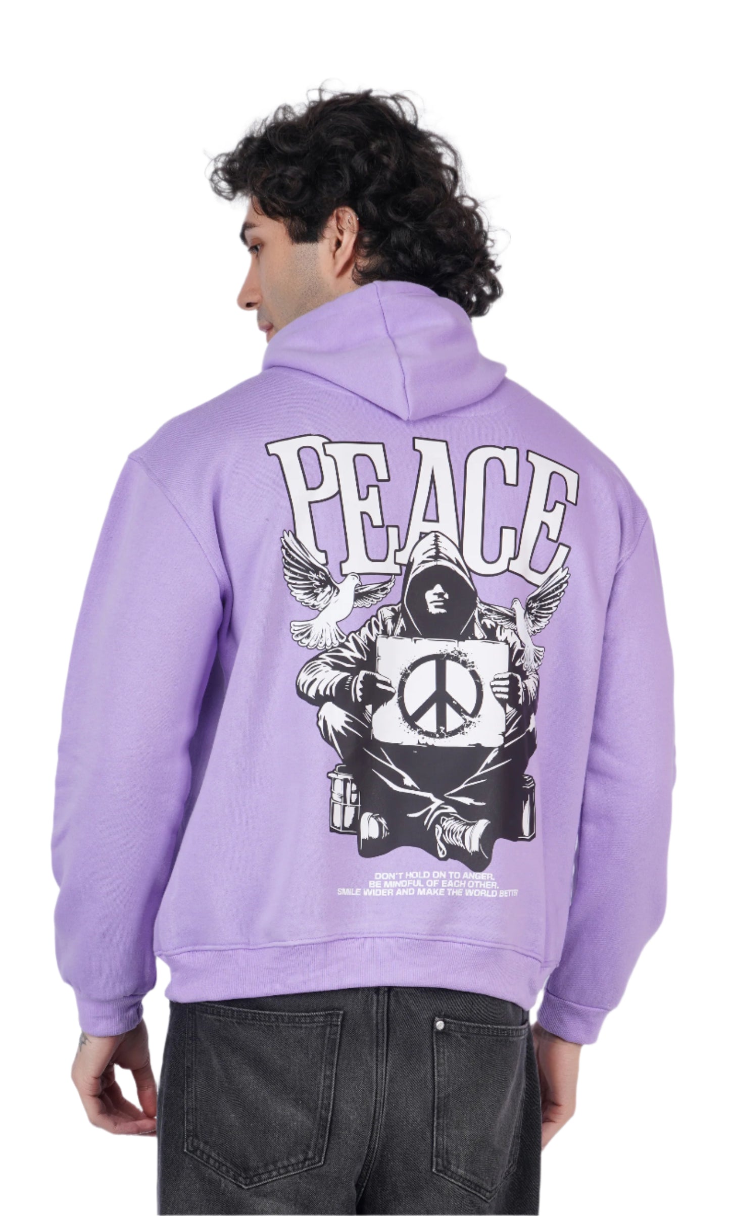 Peace Lavender Oversize Hoodie