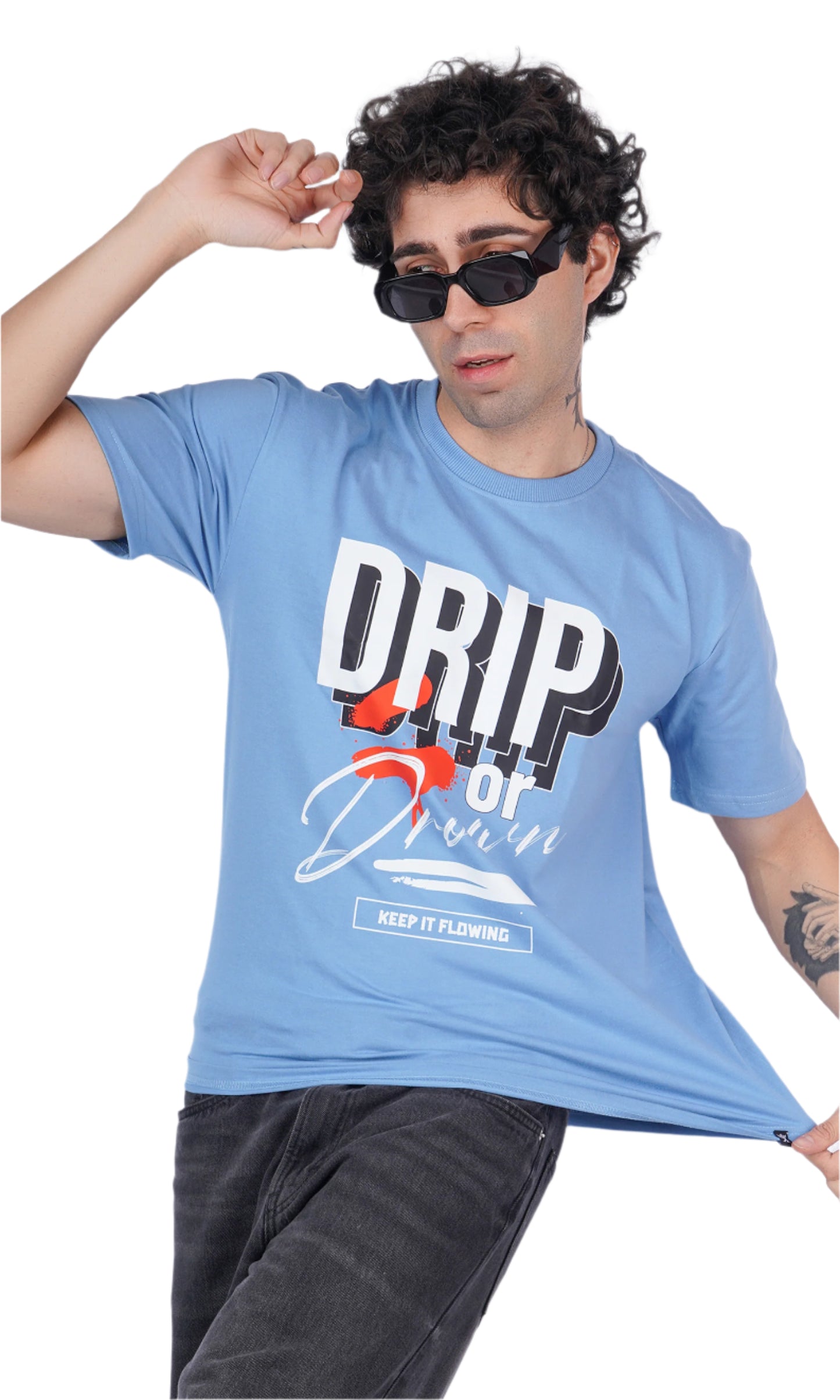 Drip or Drown Sky Blue Oversize T-shirt