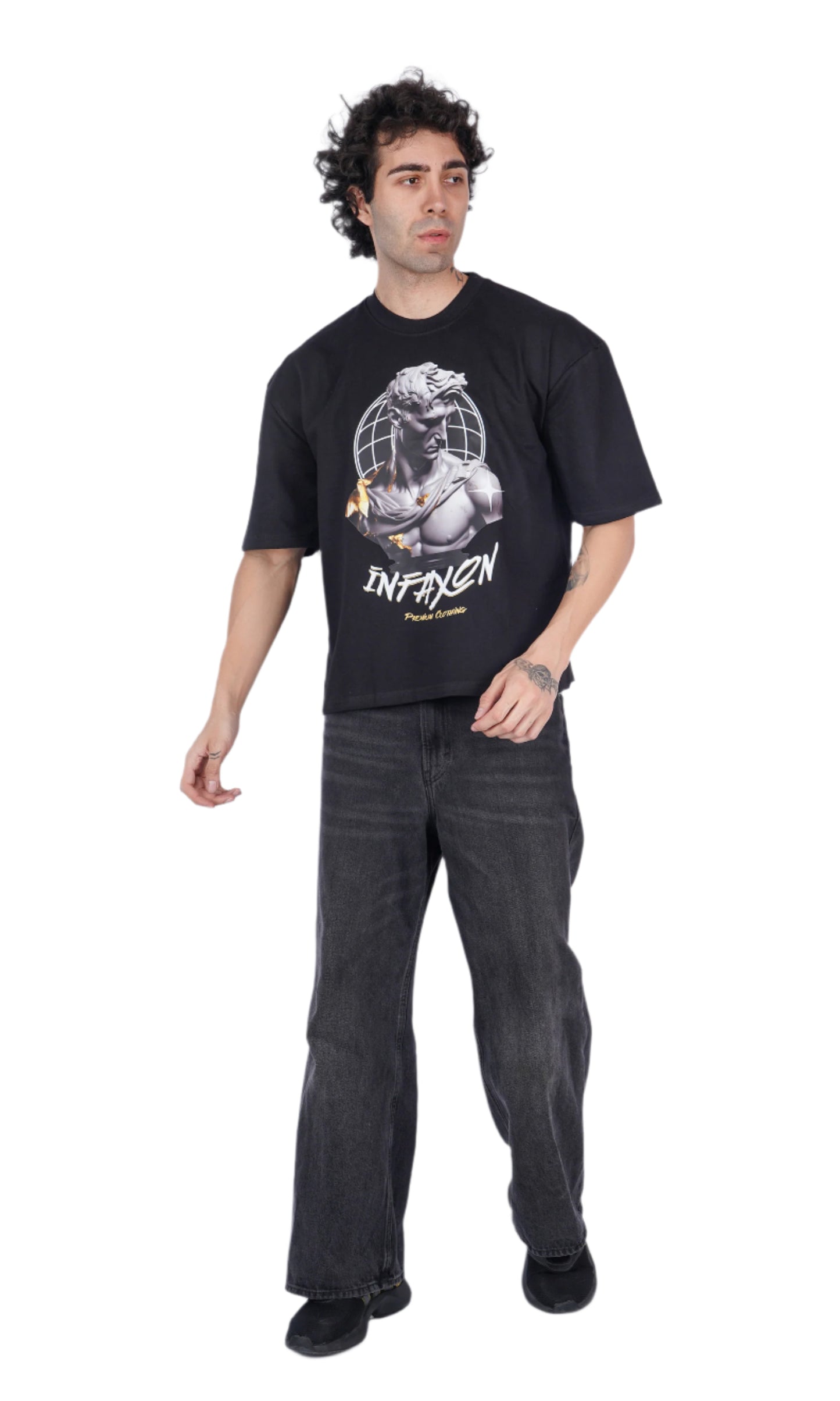 Roman Infaxon black oversize T-shirt