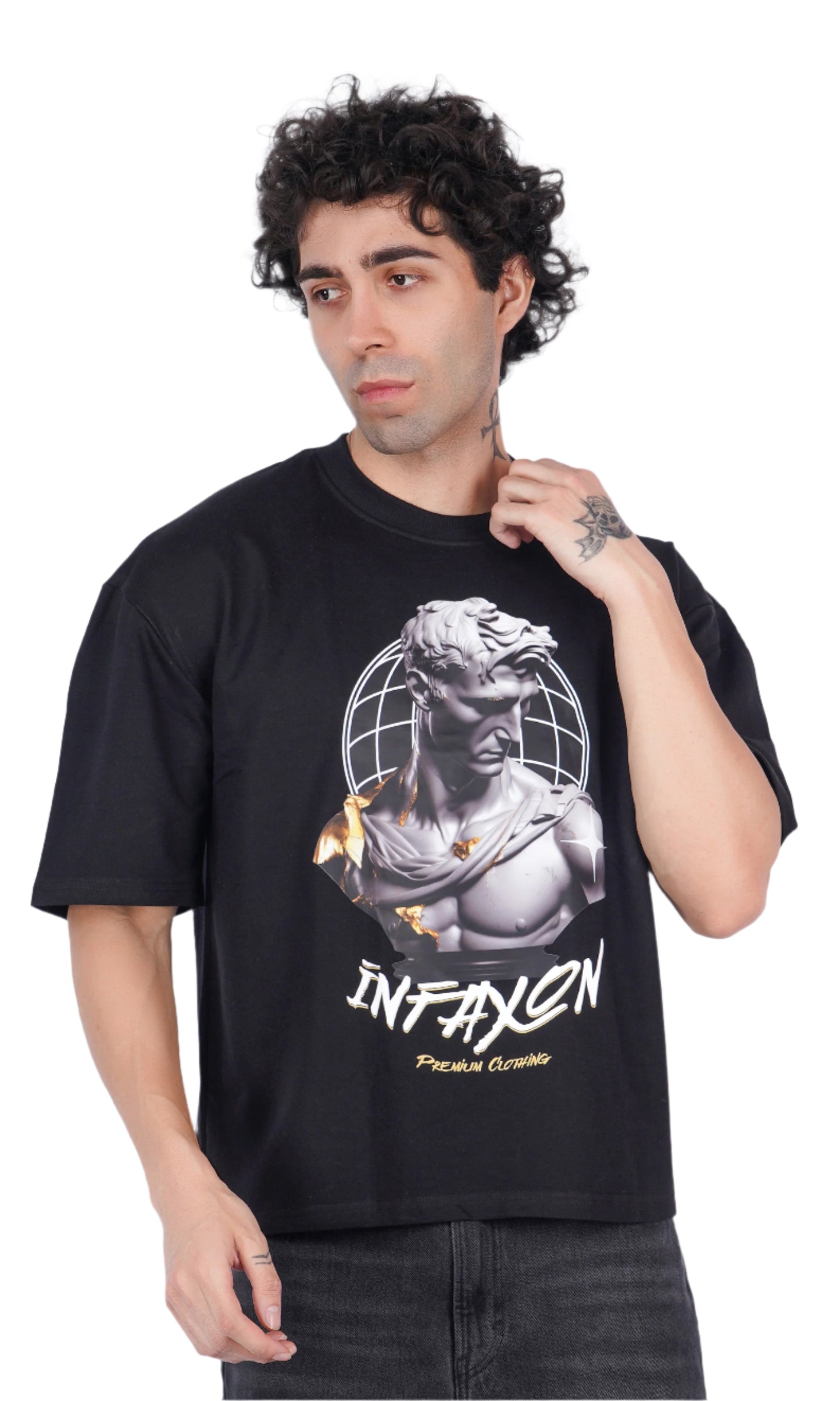 Roman Infaxon black oversize T-shirt