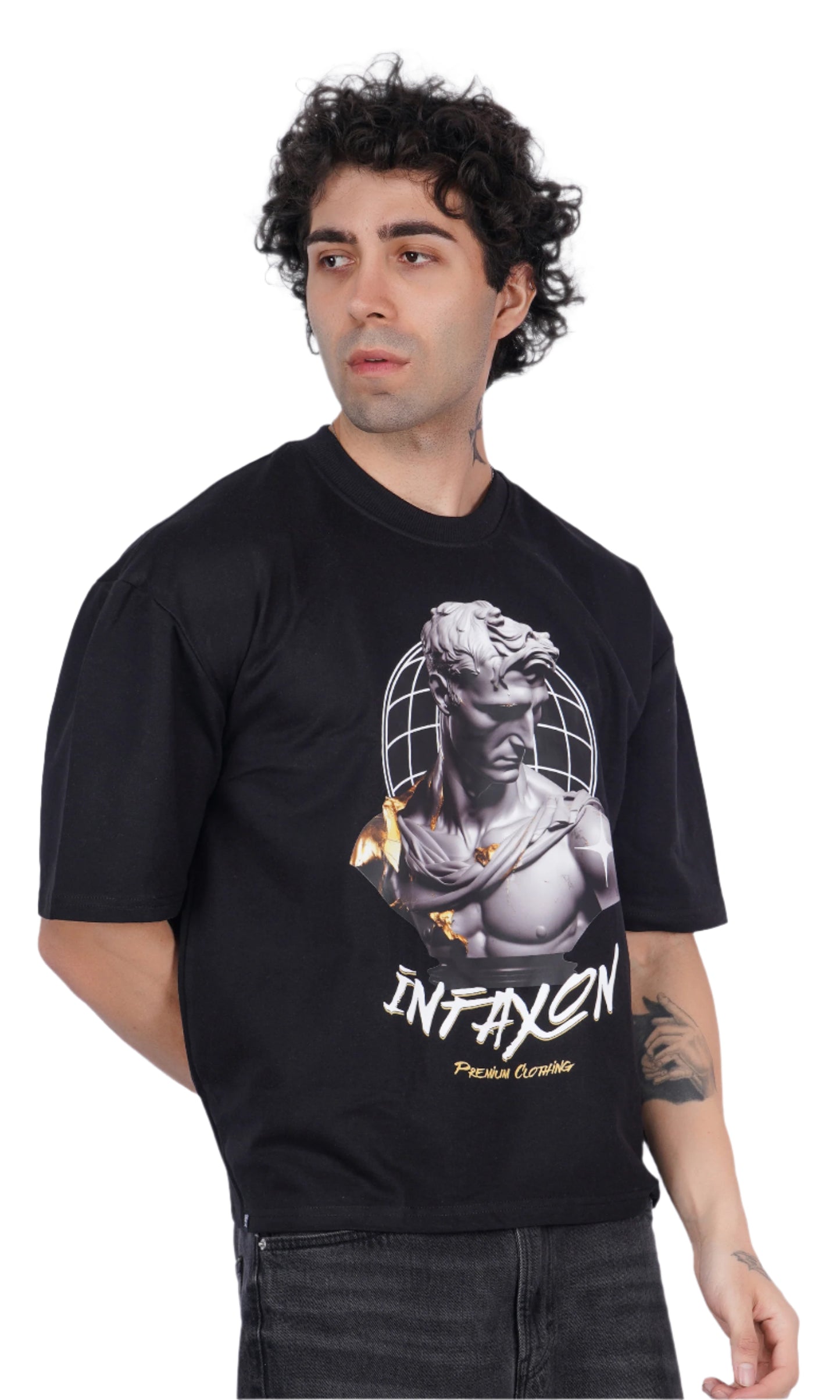 Roman Infaxon black oversize T-shirt