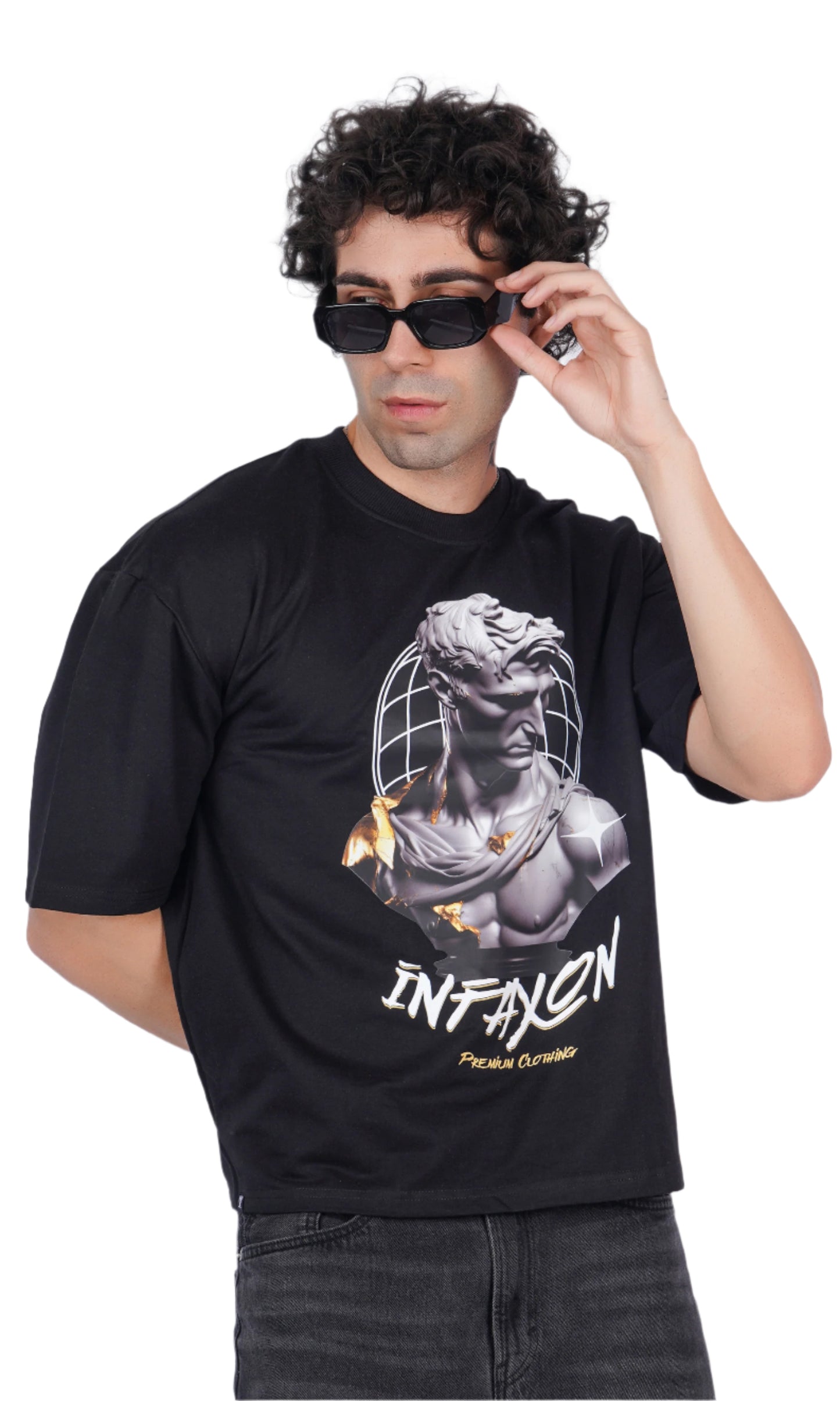 Roman Infaxon black oversize T-shirt