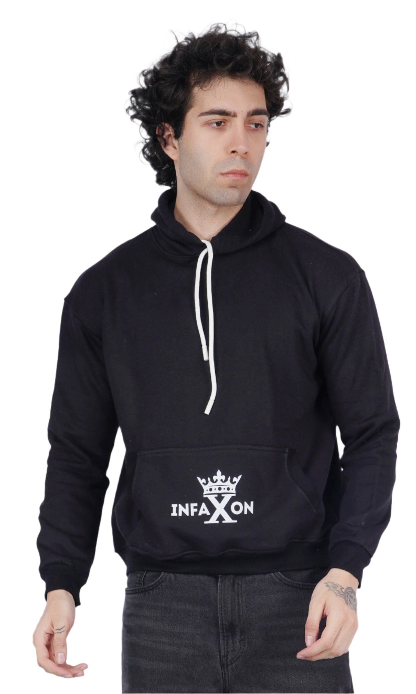 Wolf Black Oversize Hoodie