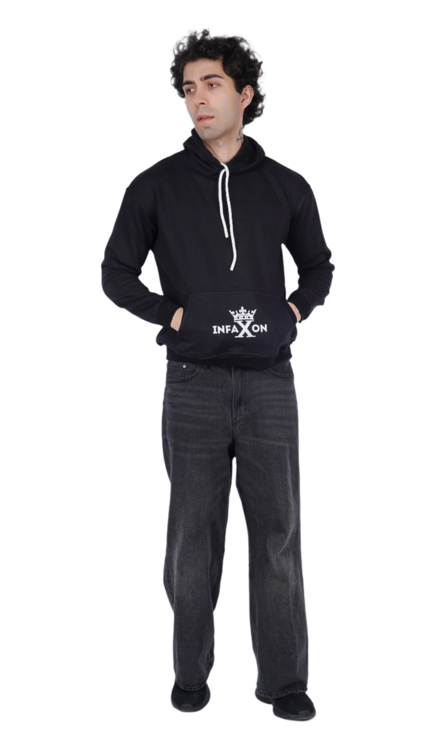 Wolf Black Oversize Hoodie