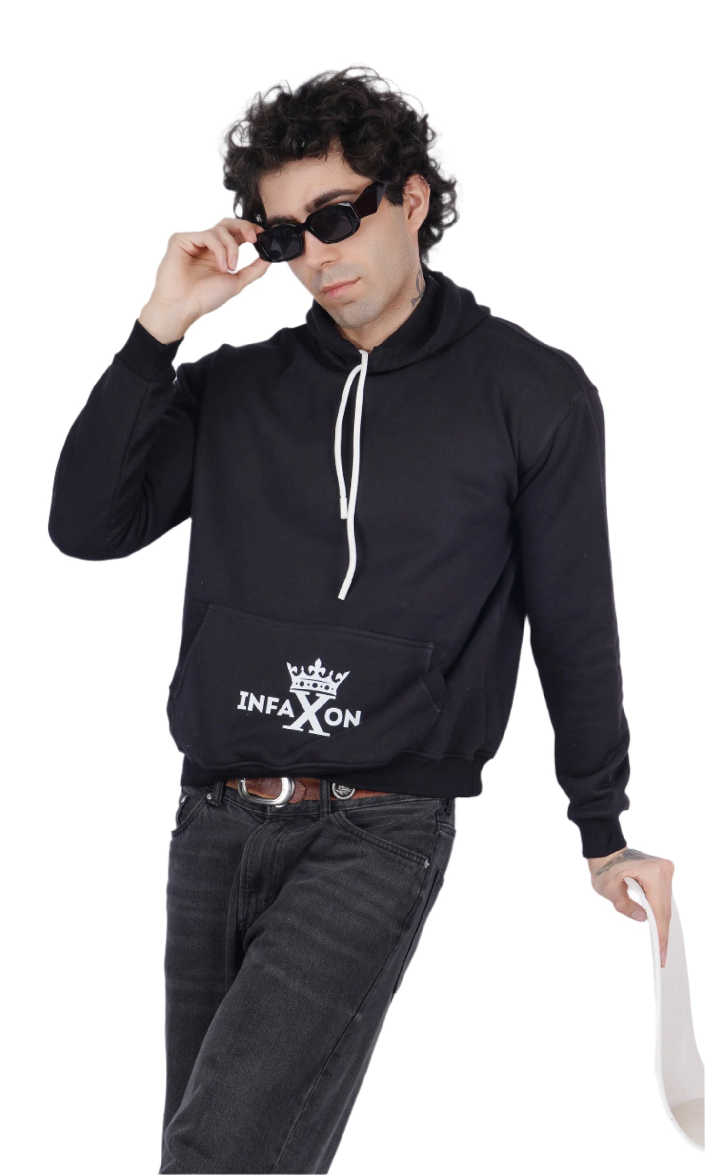 Wolf Black Oversize Hoodie