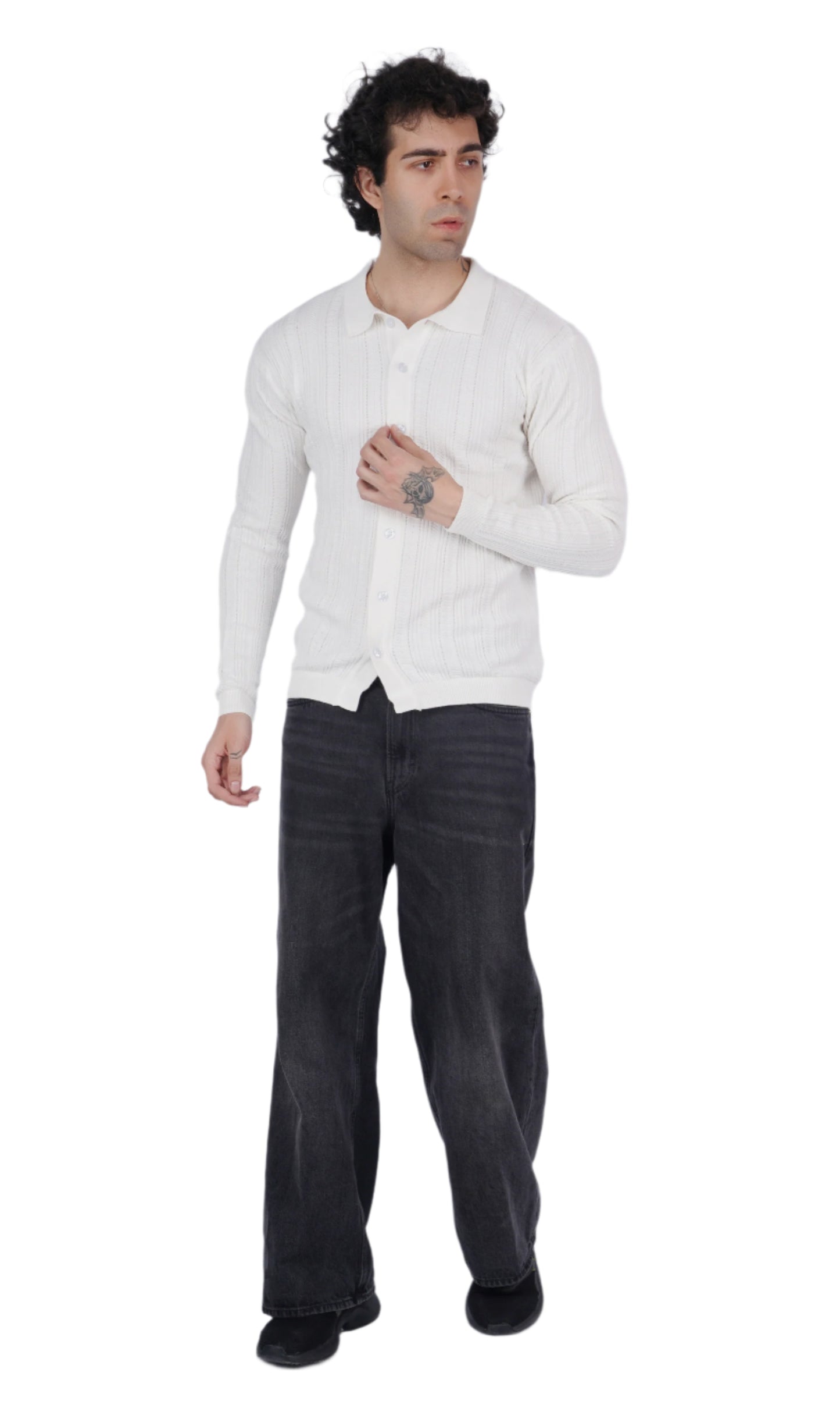 Pearl White Knitted Shirt