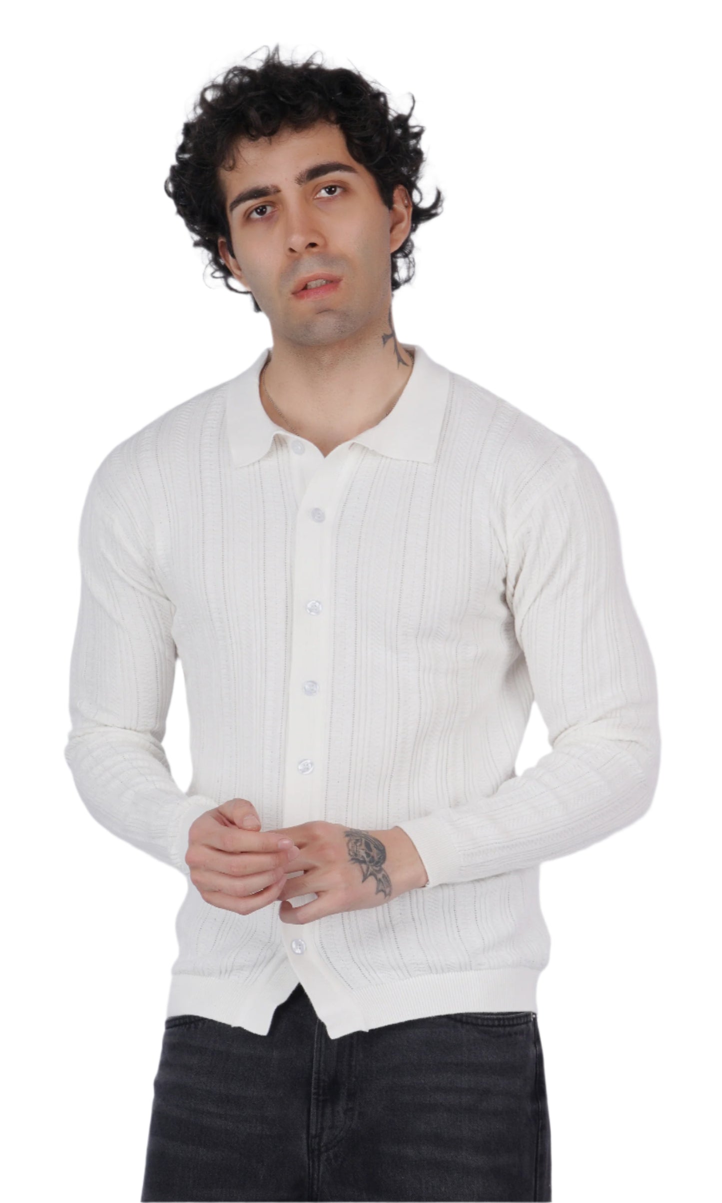 Pearl White Knitted Shirt