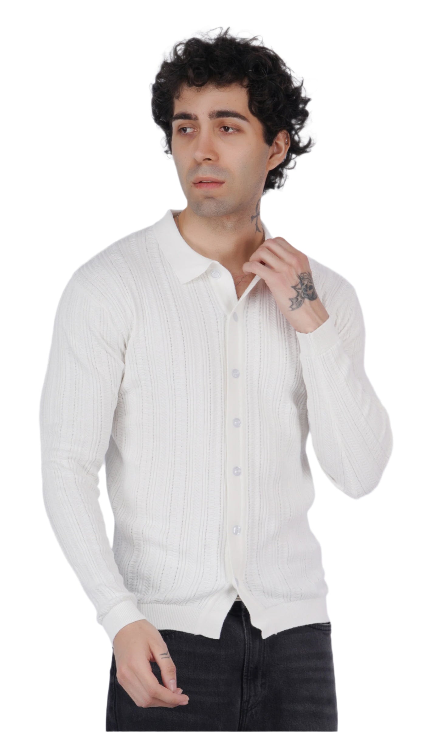 Pearl White Knitted Shirt