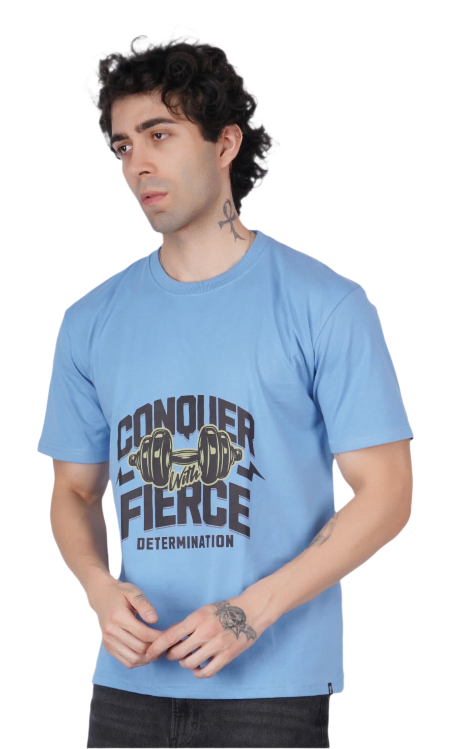 Conquer Sky Blue Oversize T-shirt