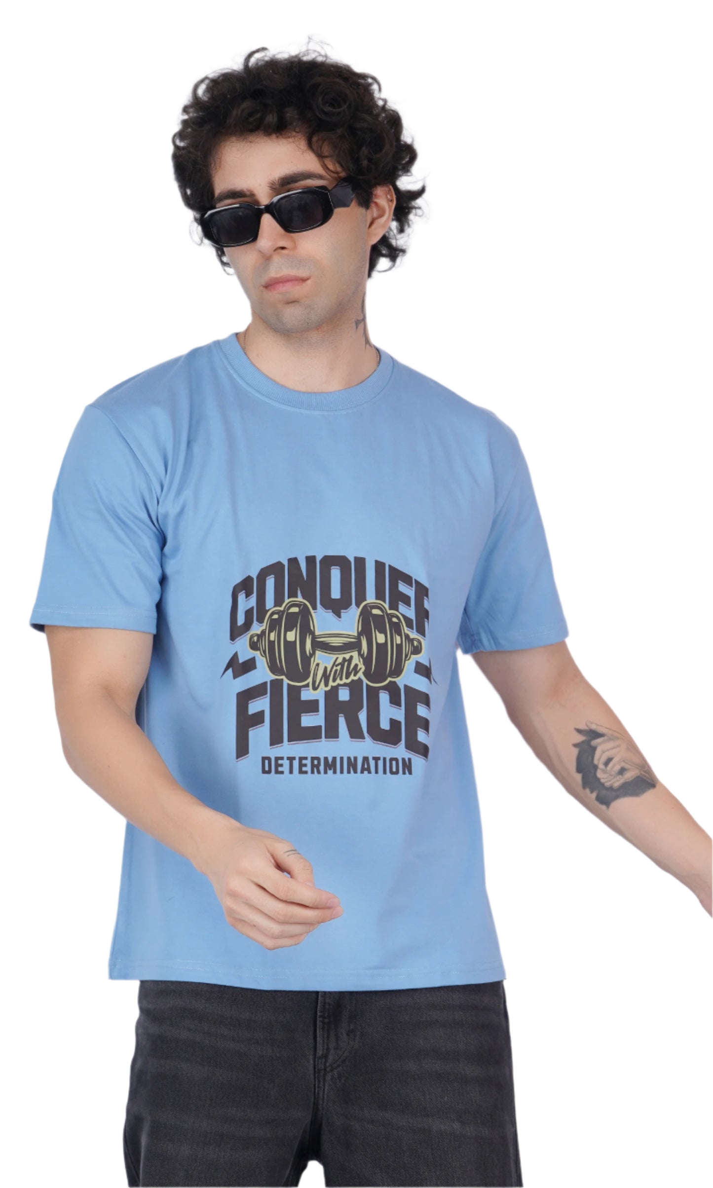 Conquer Sky Blue Oversize T-shirt