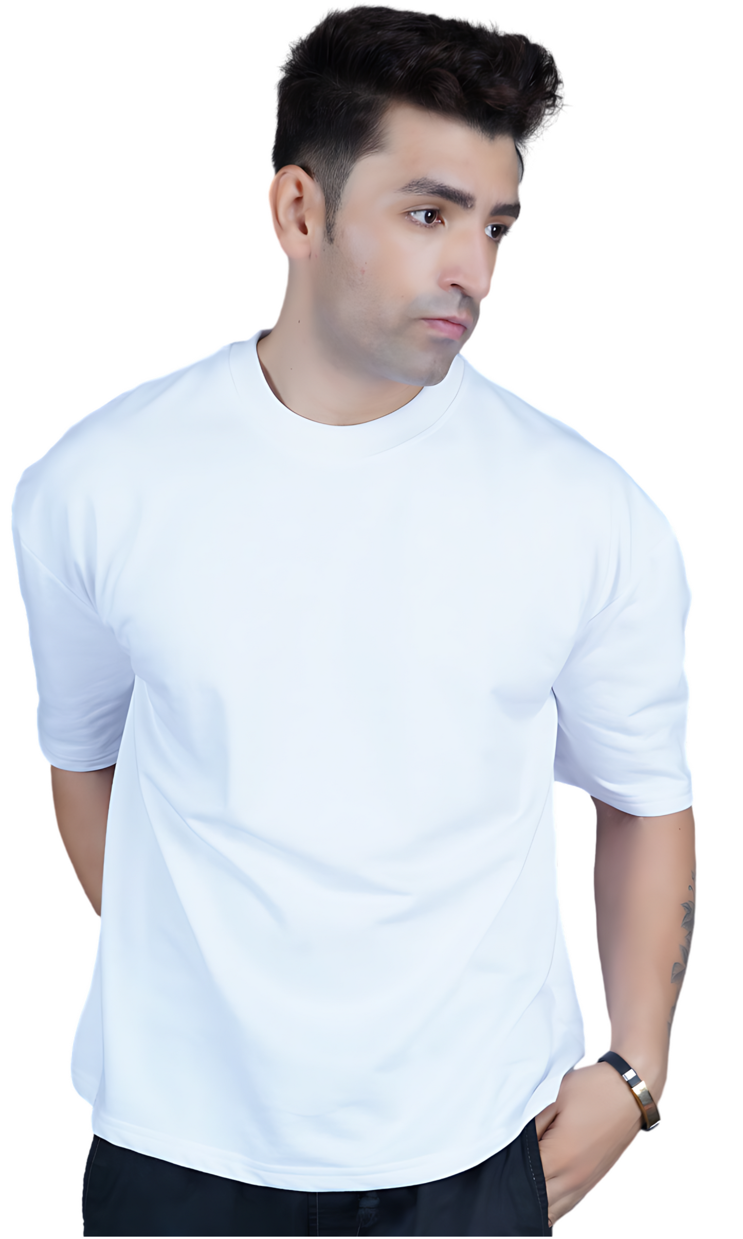 White Down Shoulder T-Shirt