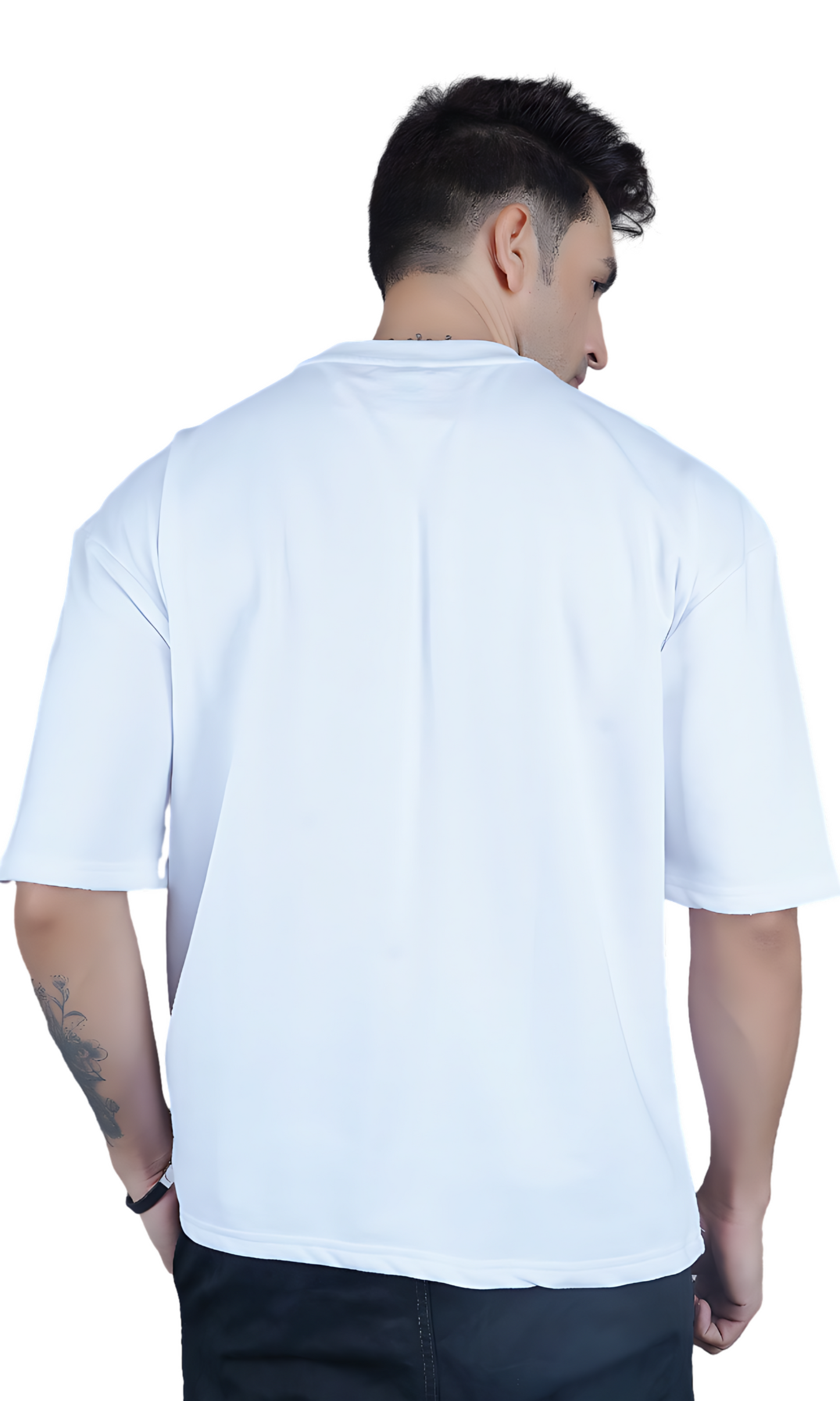 White Down Shoulder T-Shirt