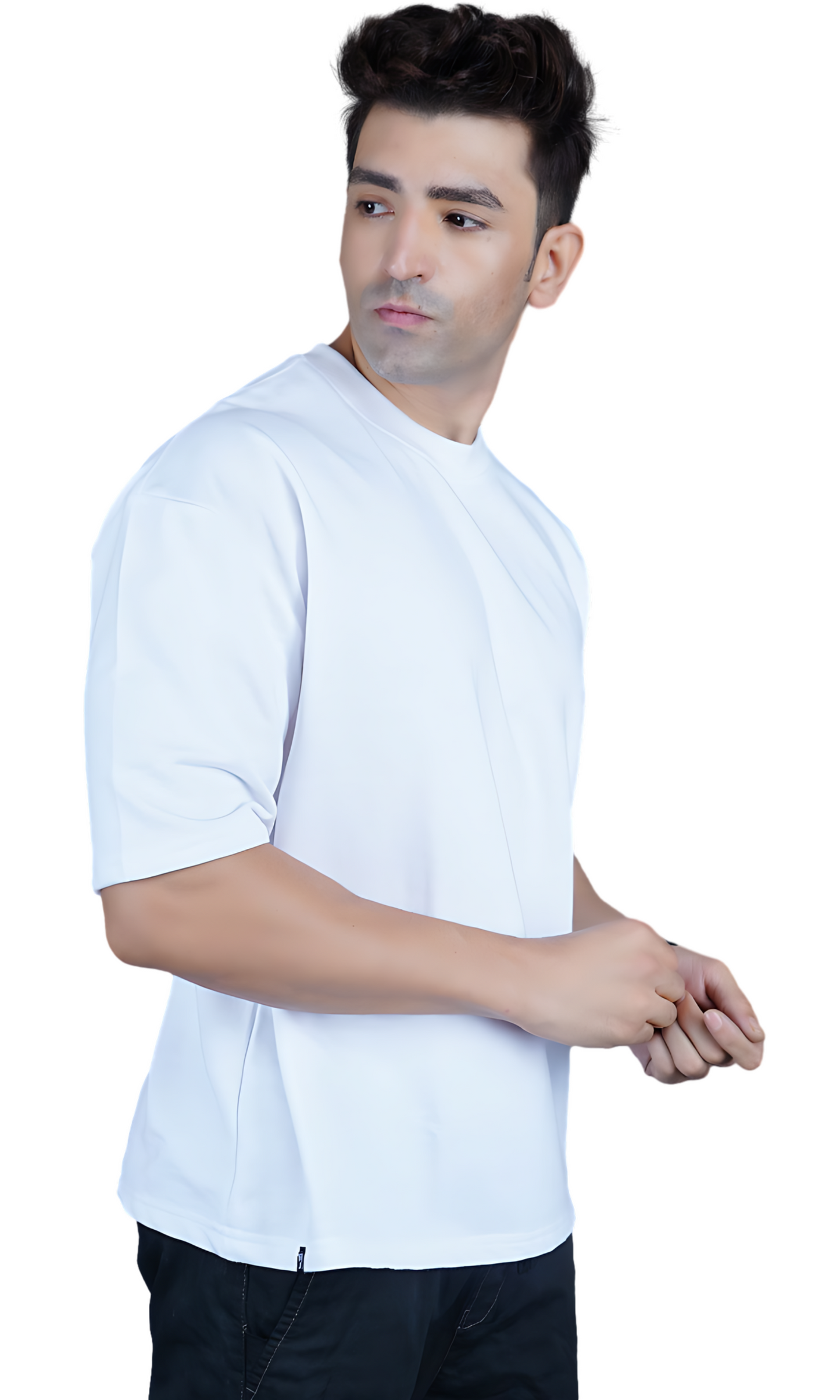 White Down Shoulder T-Shirt