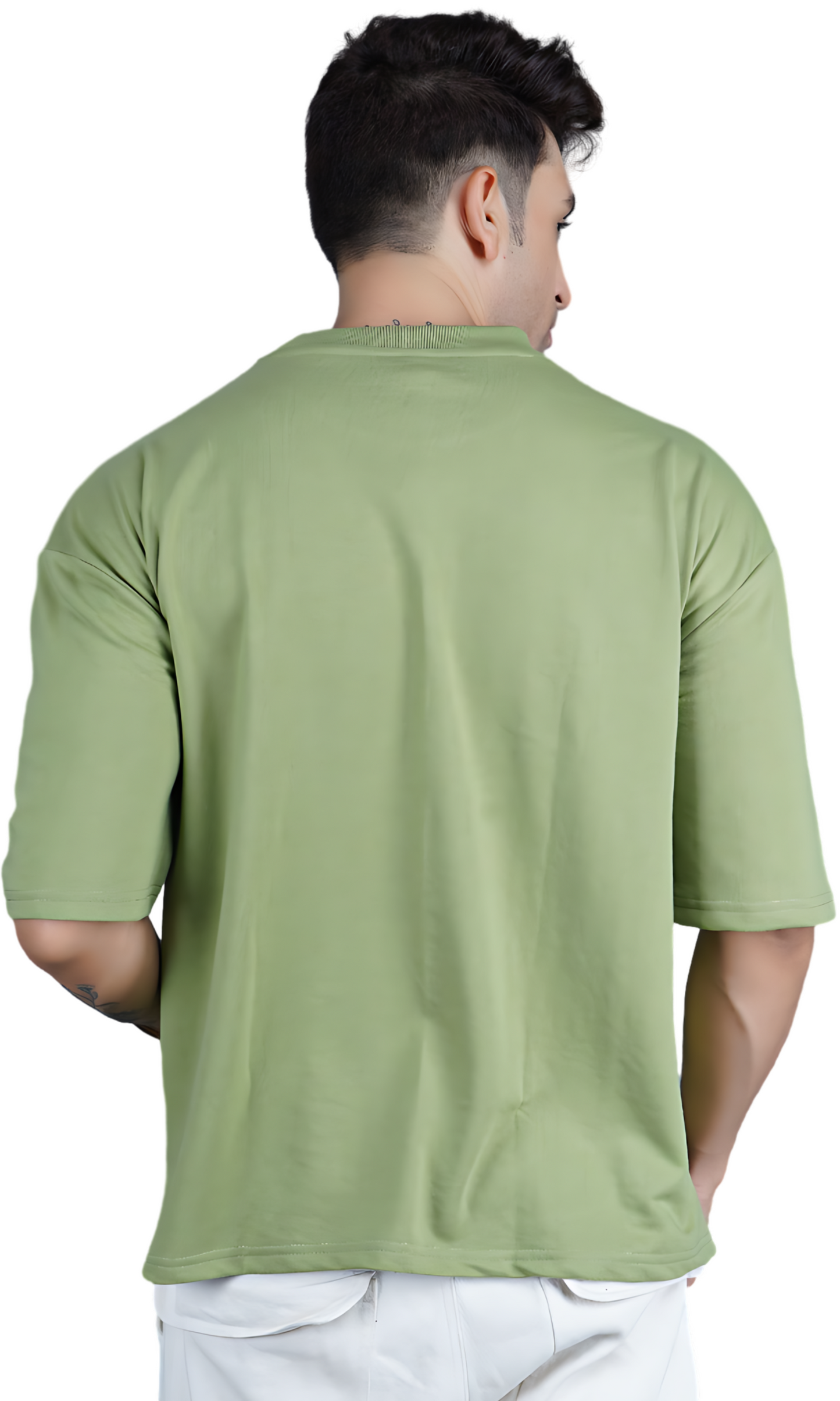 Light green Down Shoulder T-shirt