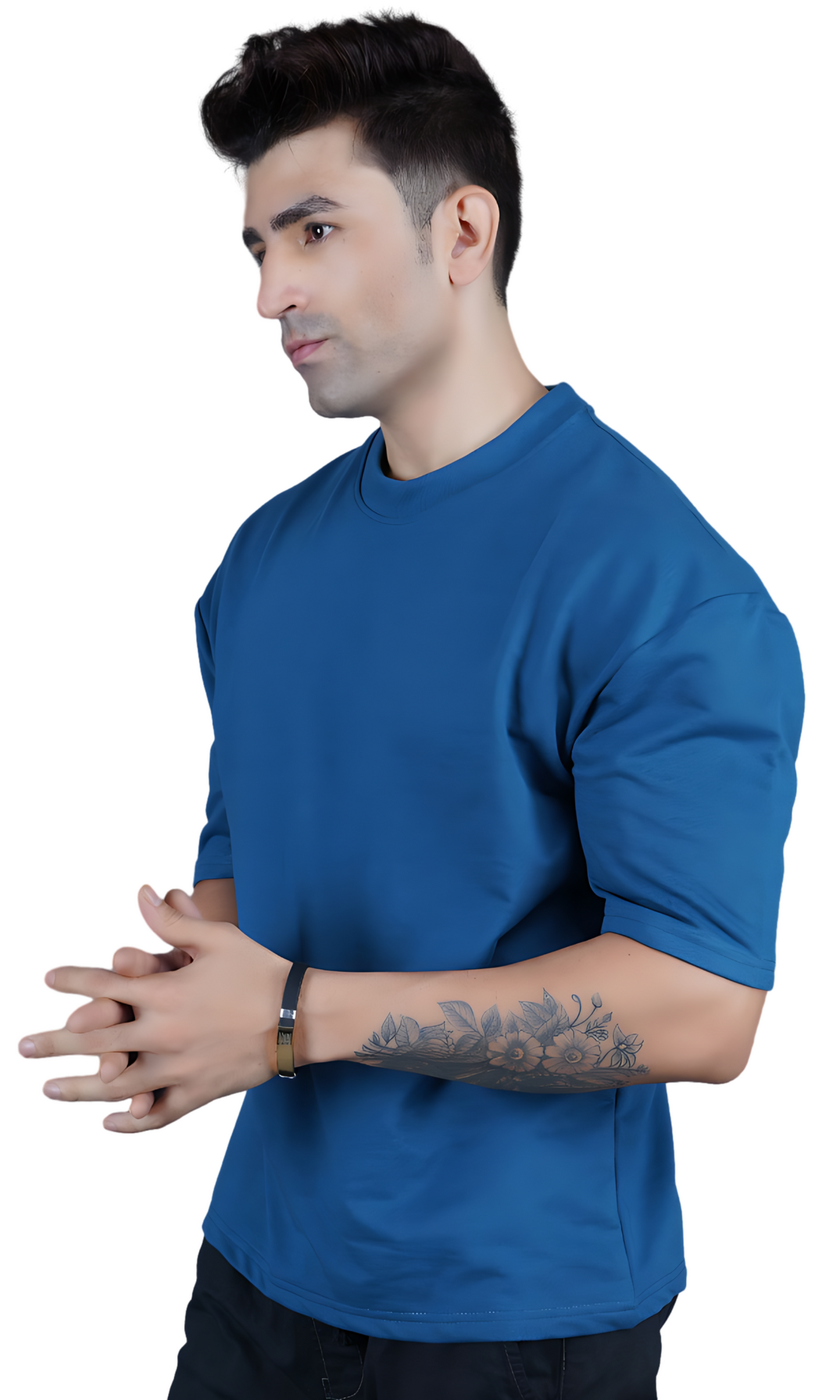 Royal Blue Down Shoulder T-Shirt