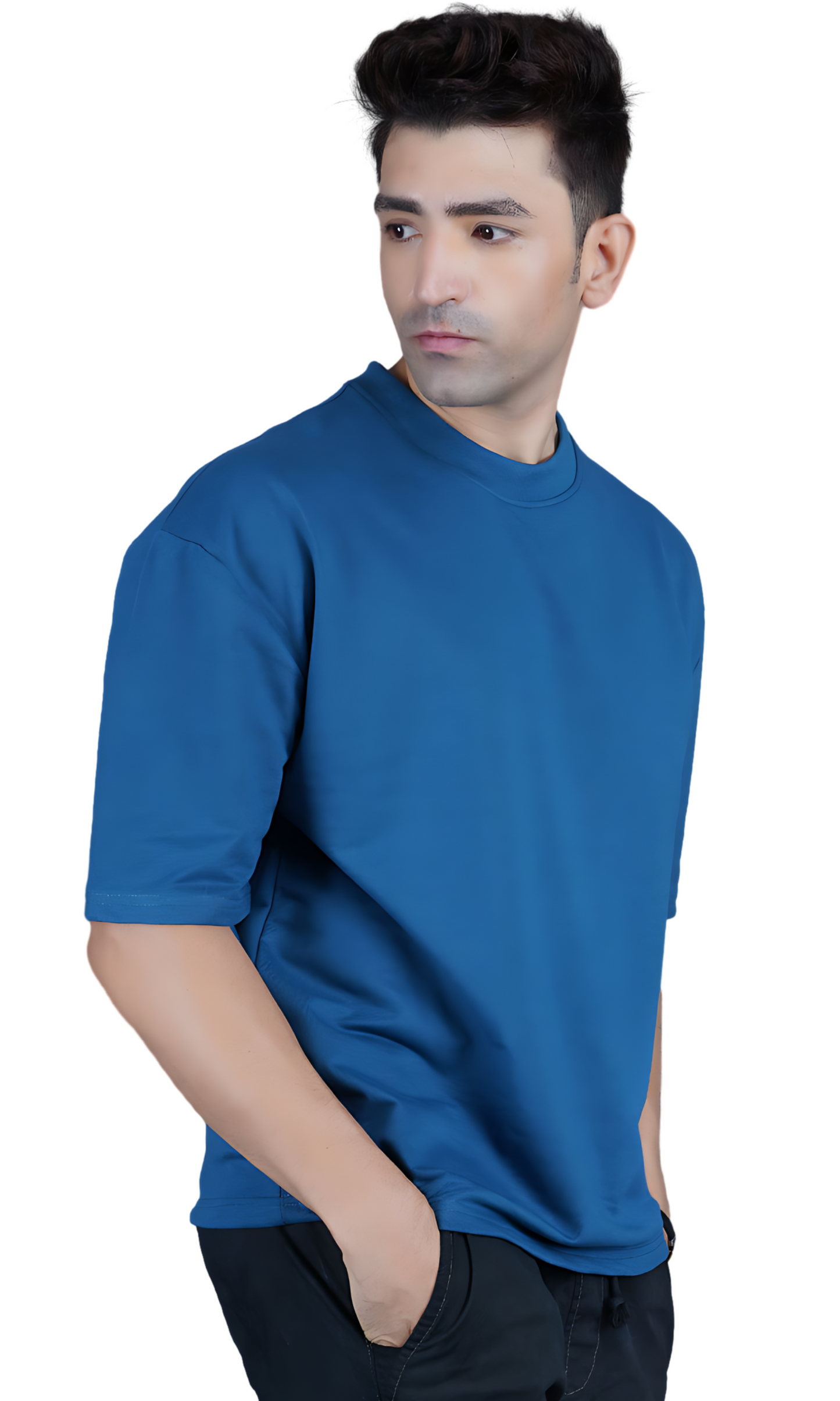 Royal Blue Down Shoulder T-Shirt