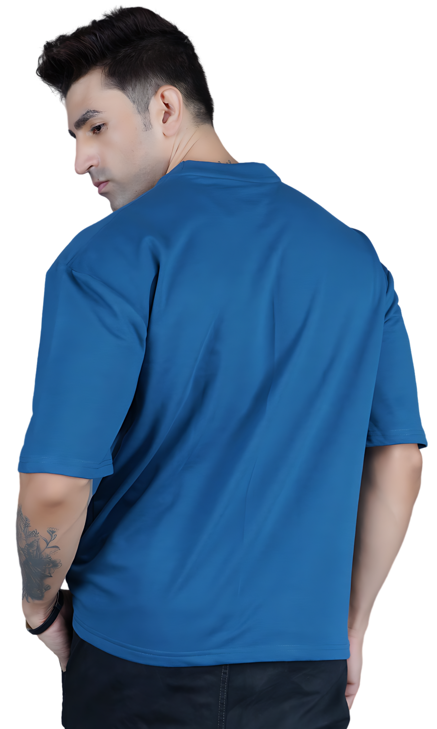 Royal Blue Down Shoulder T-Shirt