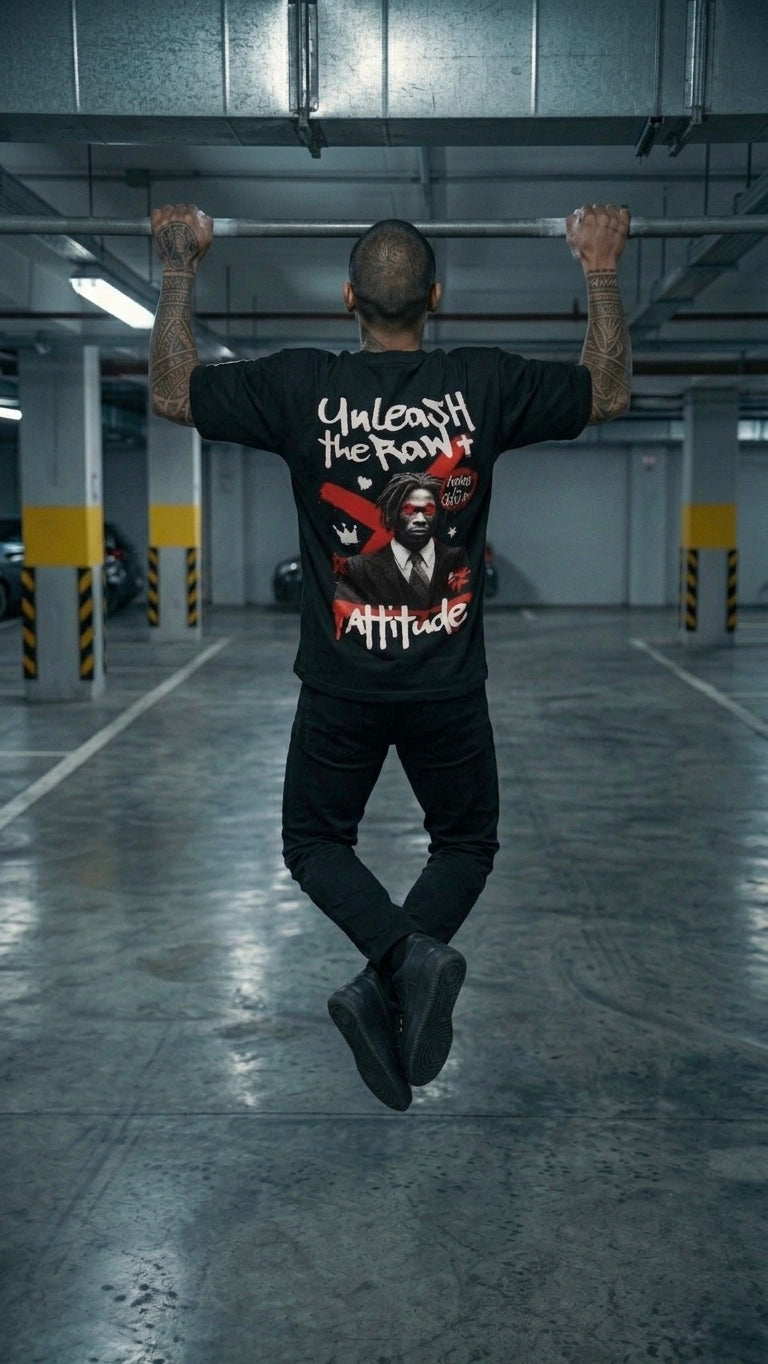 Attitude black Oversize T-shirt