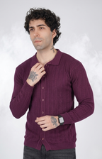 Wine Knitted Shirt