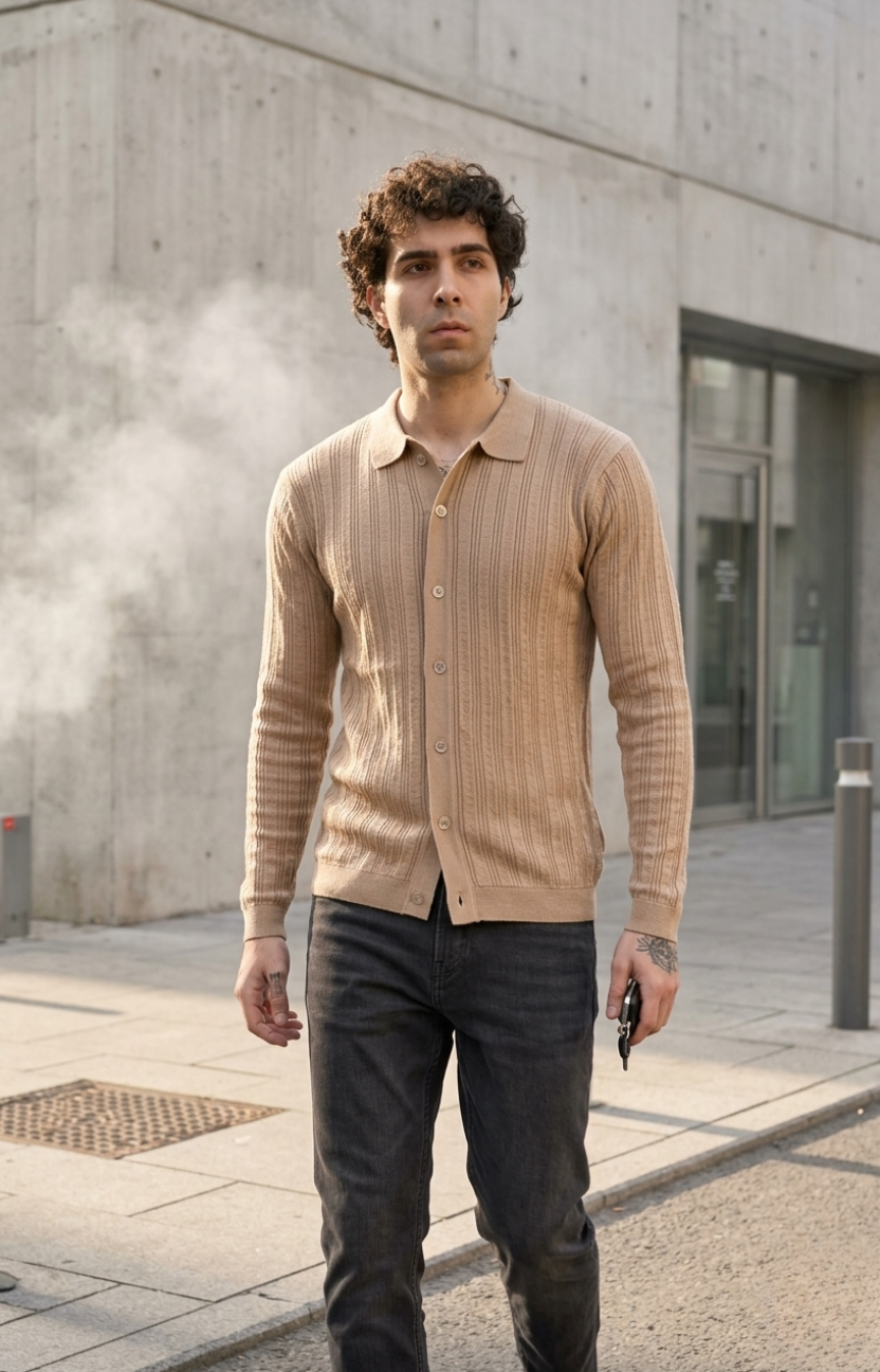 Beige Knitted Shirt