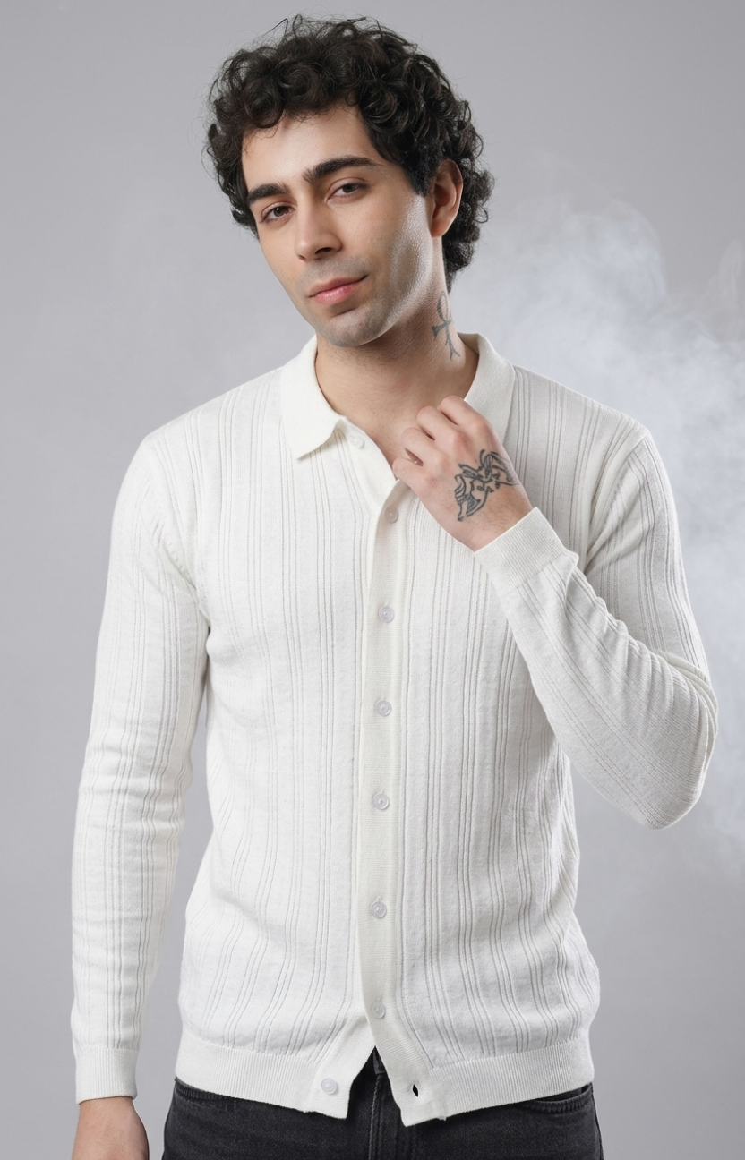 Pearl White Knitted Shirt
