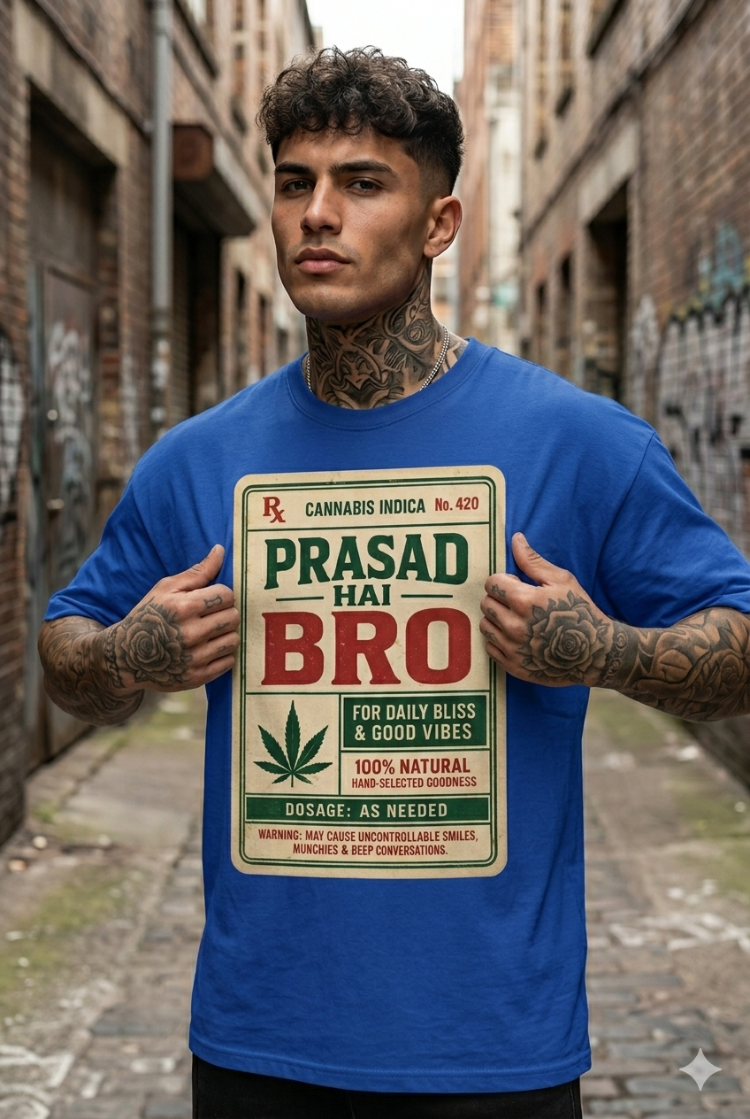 Pun Medicine Royal Blue Oversize T-shirt