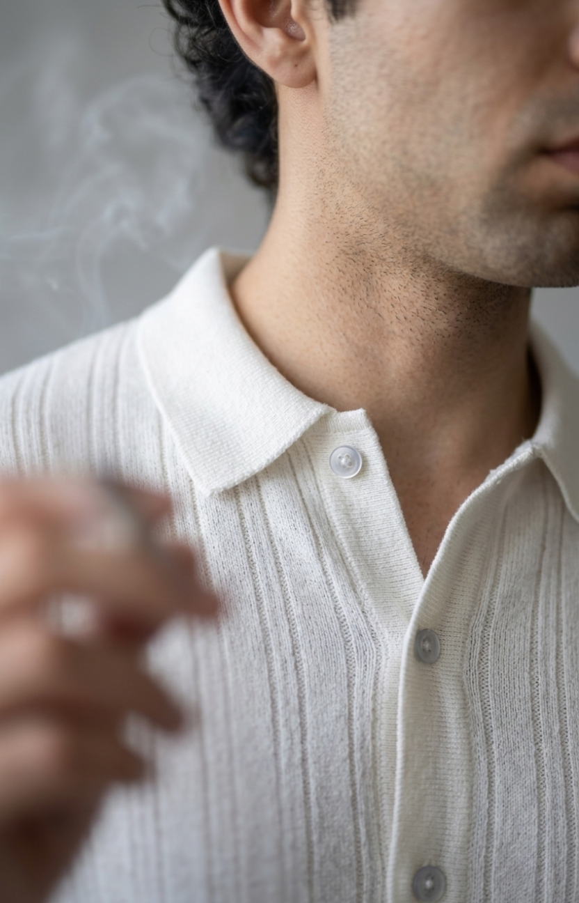 Pearl White Knitted Shirt