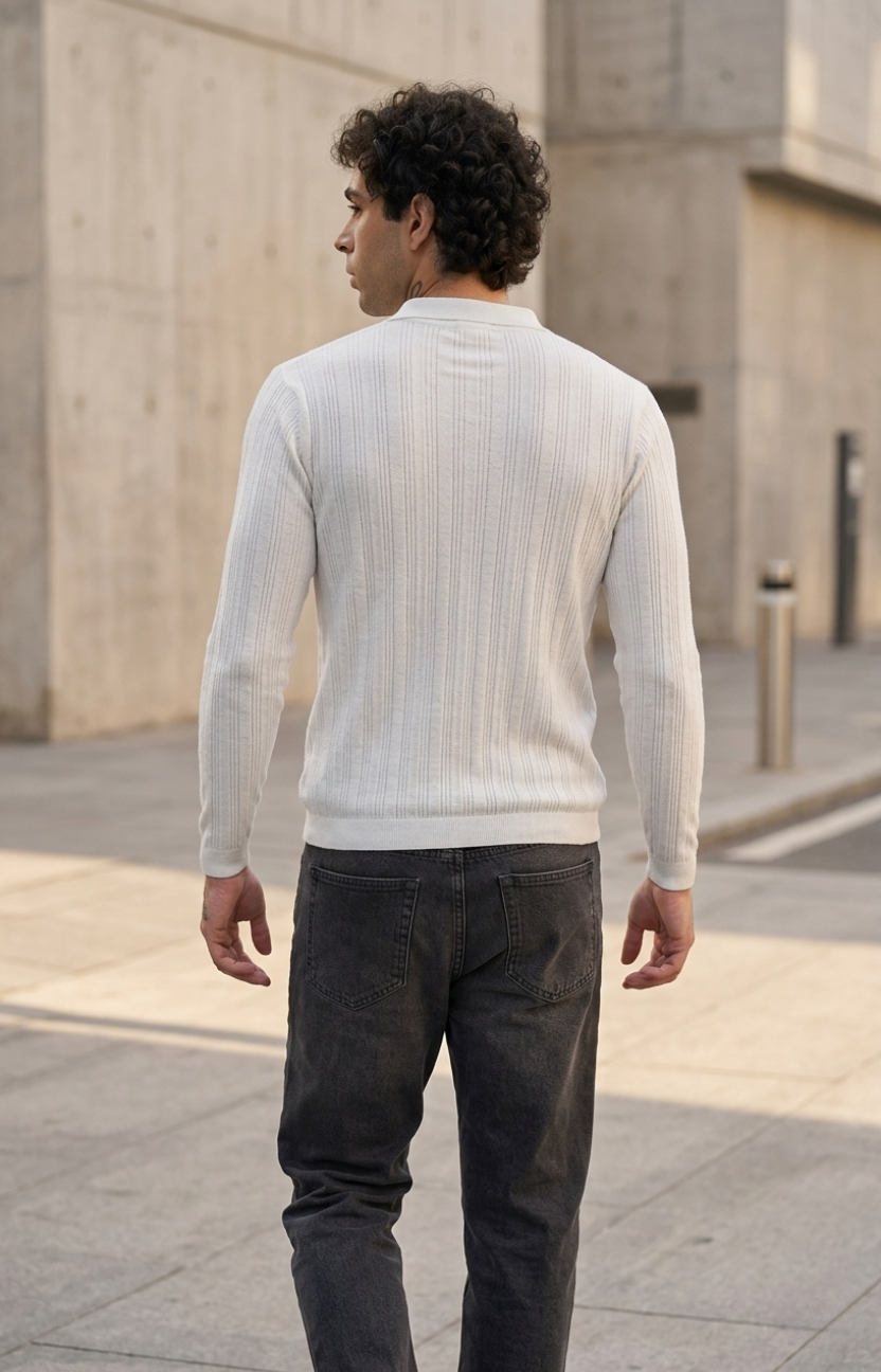 Pearl White Knitted Shirt