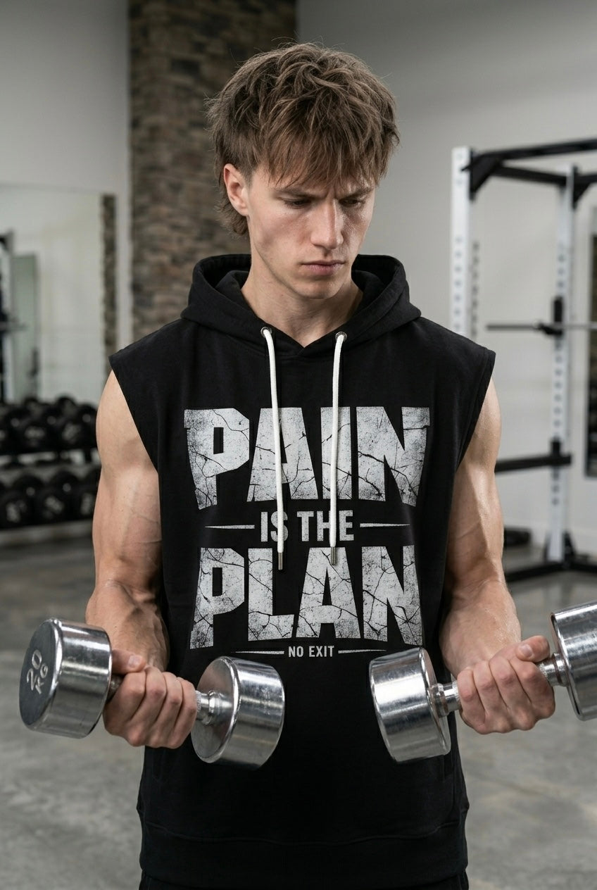 Pain is the plan Black Oversize Vest