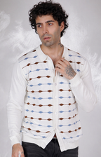 White Texture Knitted Shirt