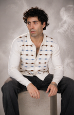 White Texture Knitted Shirt