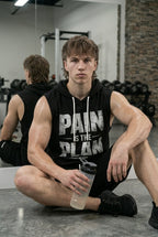 Pain is the plan Black Oversize Vest