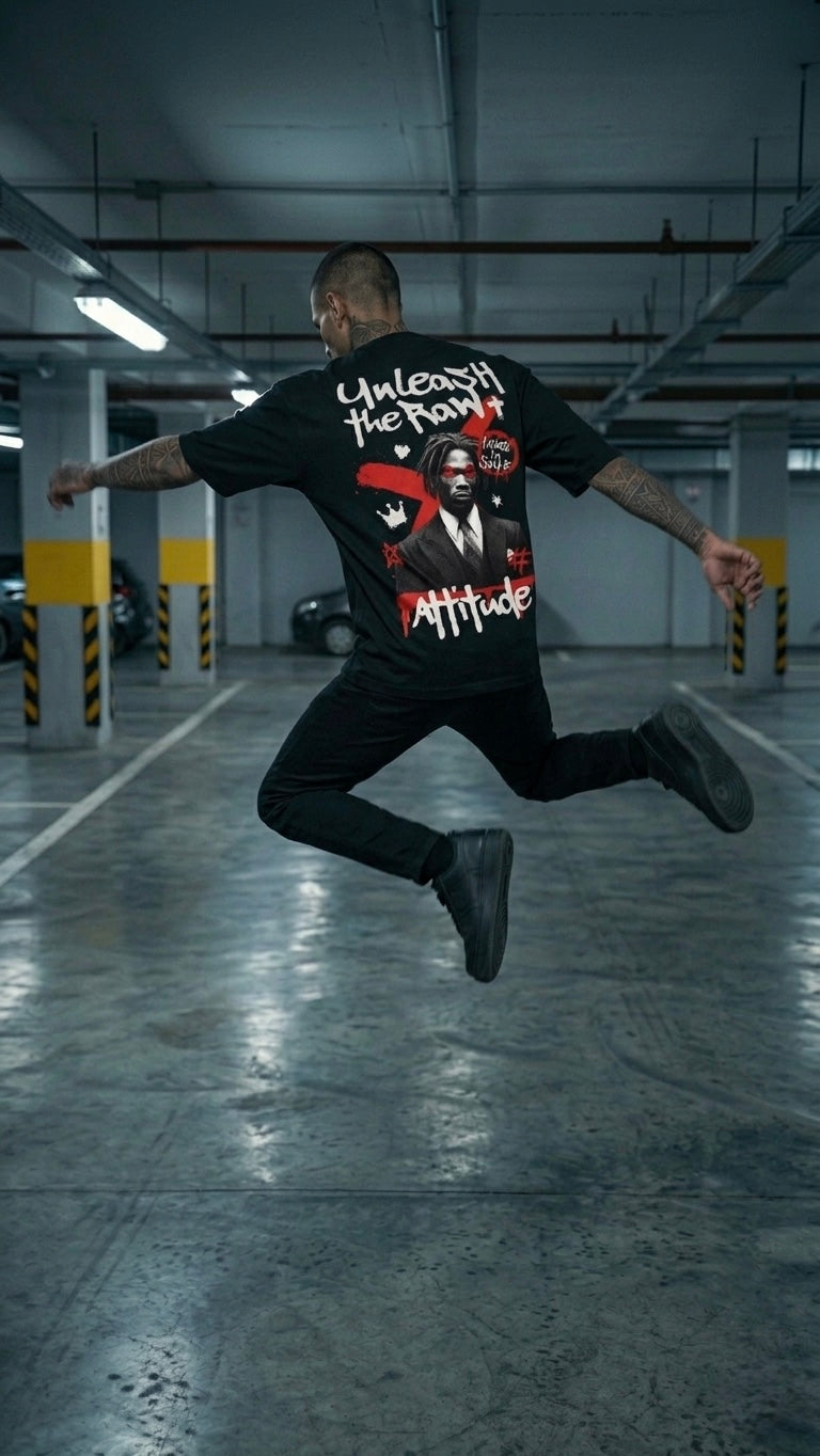 Attitude black Oversize T-shirt